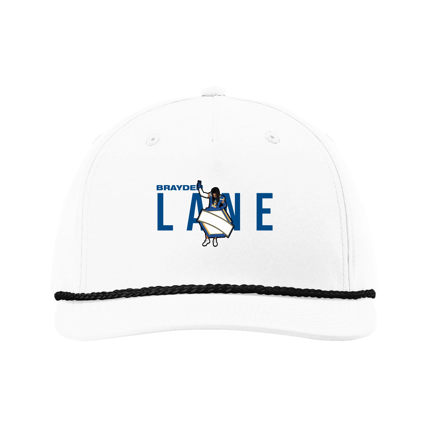 Five-Panel Classic Rope Cap — Player Name in White