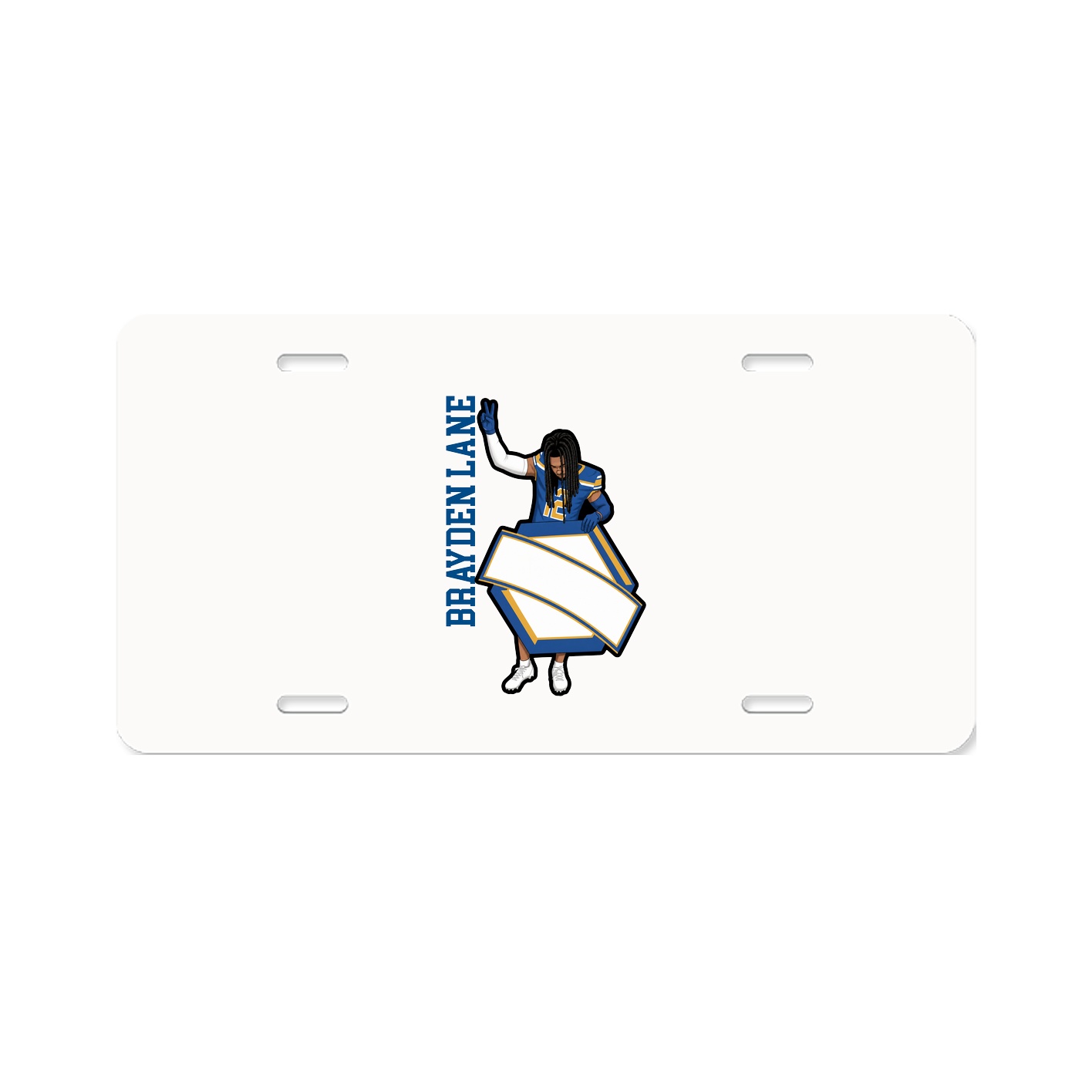 License Plate — Name Vertical in Classic