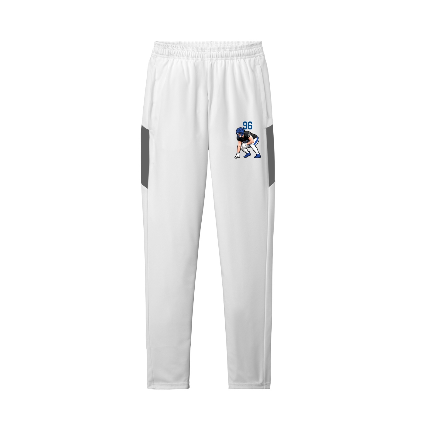 Team Travel Pant — Number Top in White/Grey