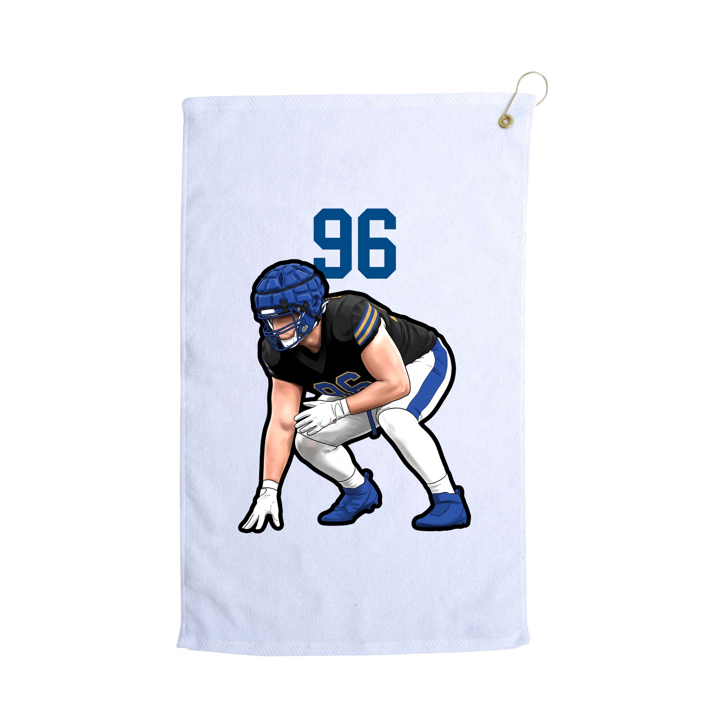 Golf Towel — Number Top in White