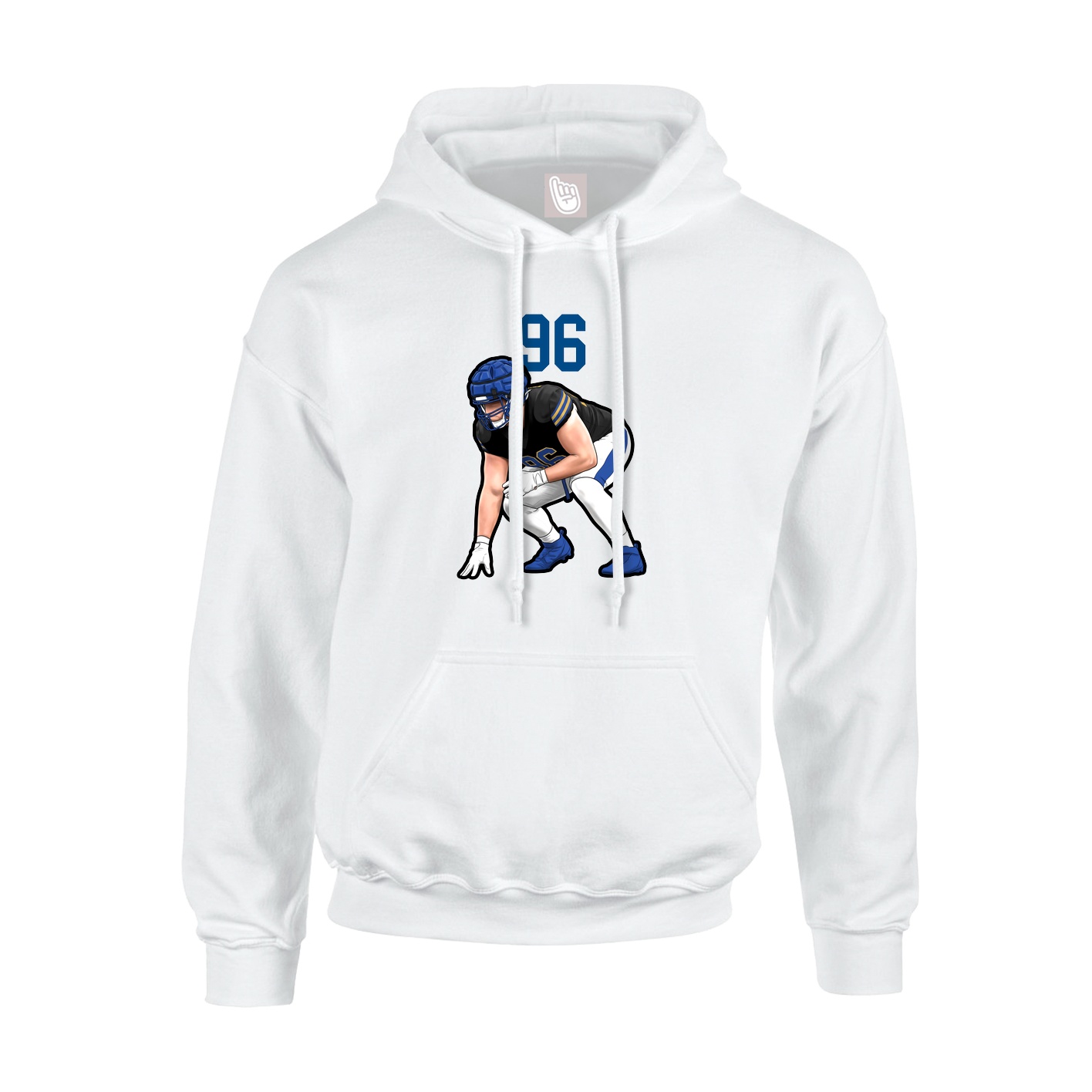 Youth Hoodie — Number Top in White