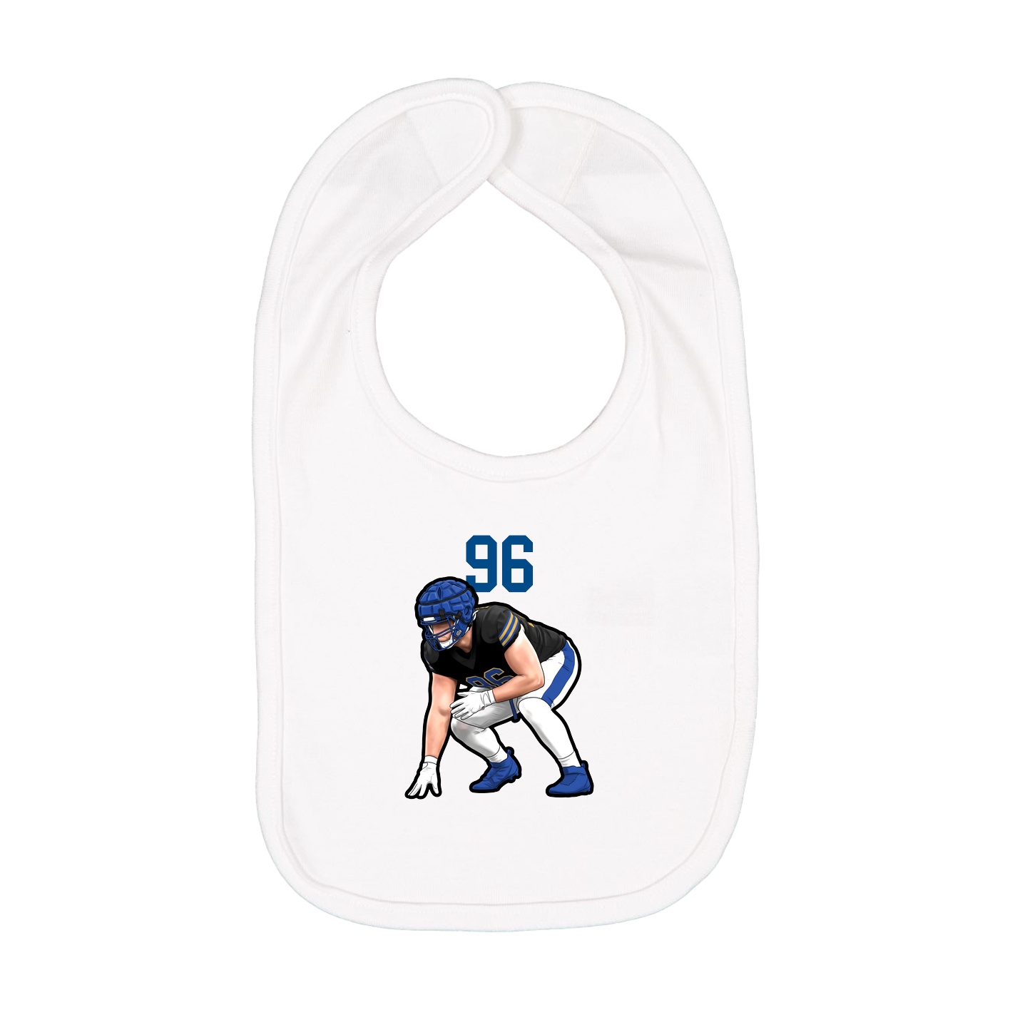Infant Bib — Number Top in White
