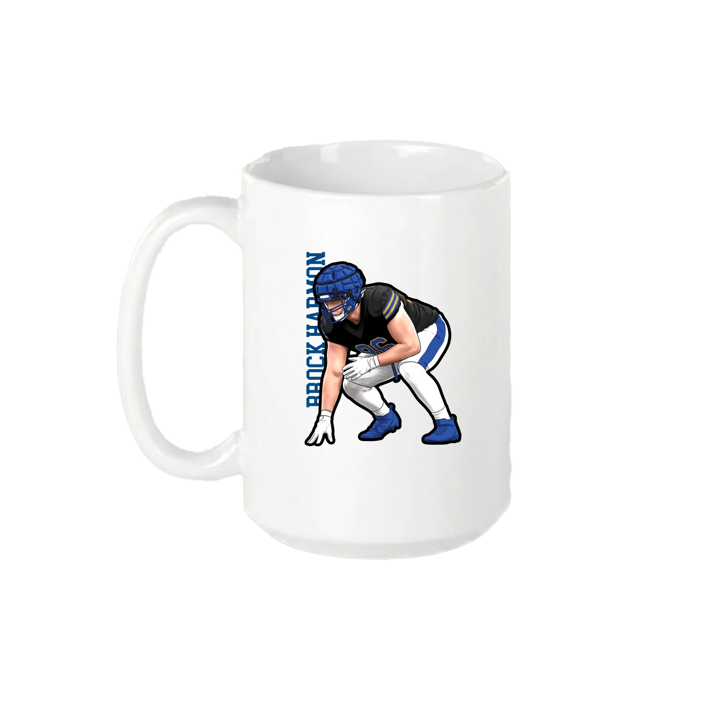 15oz Coffee Mug — Name Vertical in White