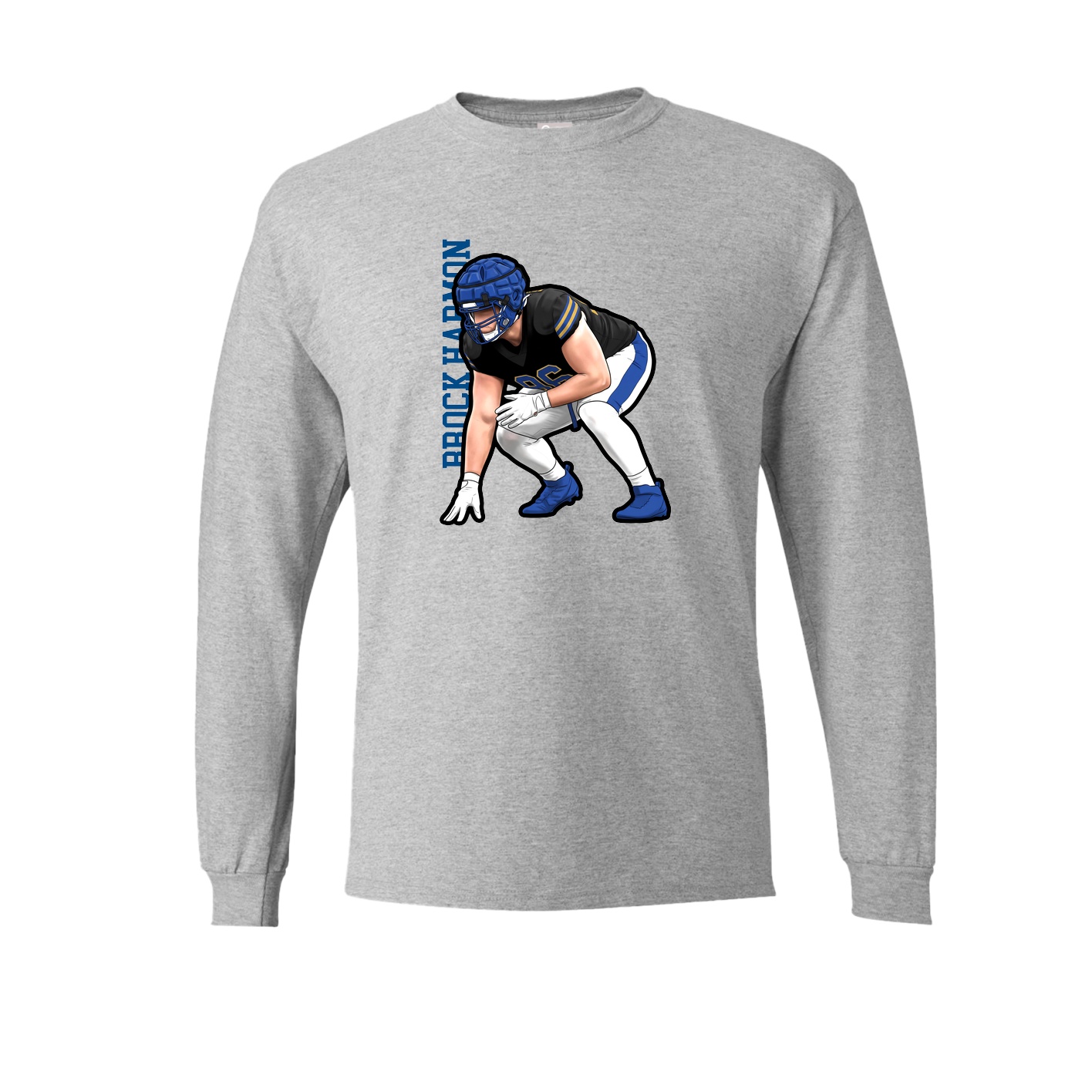 Long Sleeve Tee — Name Vertical in Grey