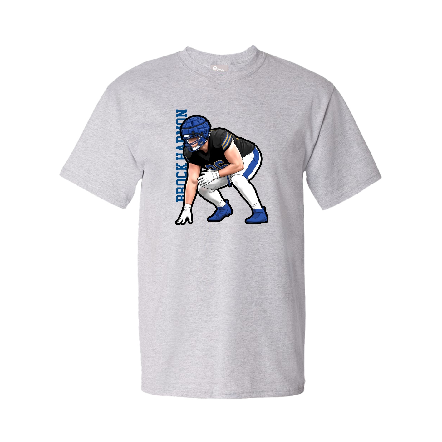 Youth Tee — Name Vertical in Grey