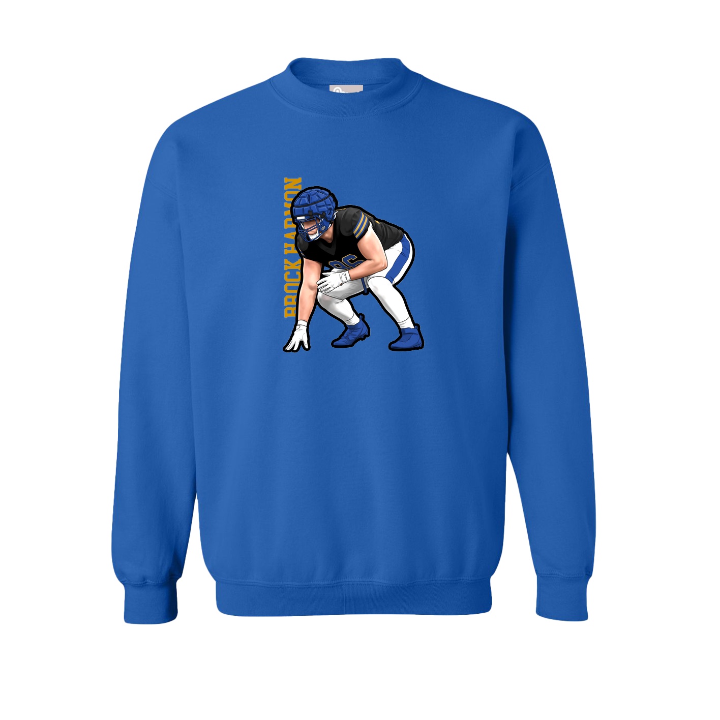 Fleece Crew — Name Vertical in Royal