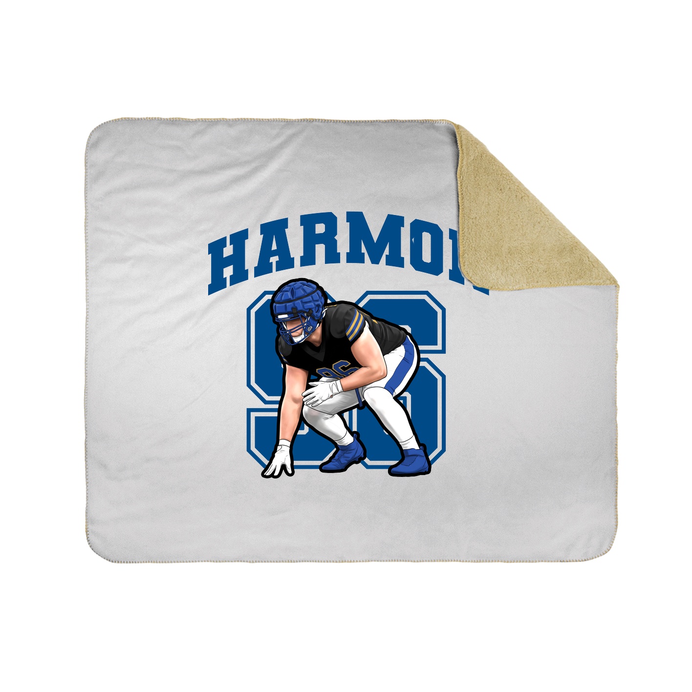 Throw Blanket — Number in White