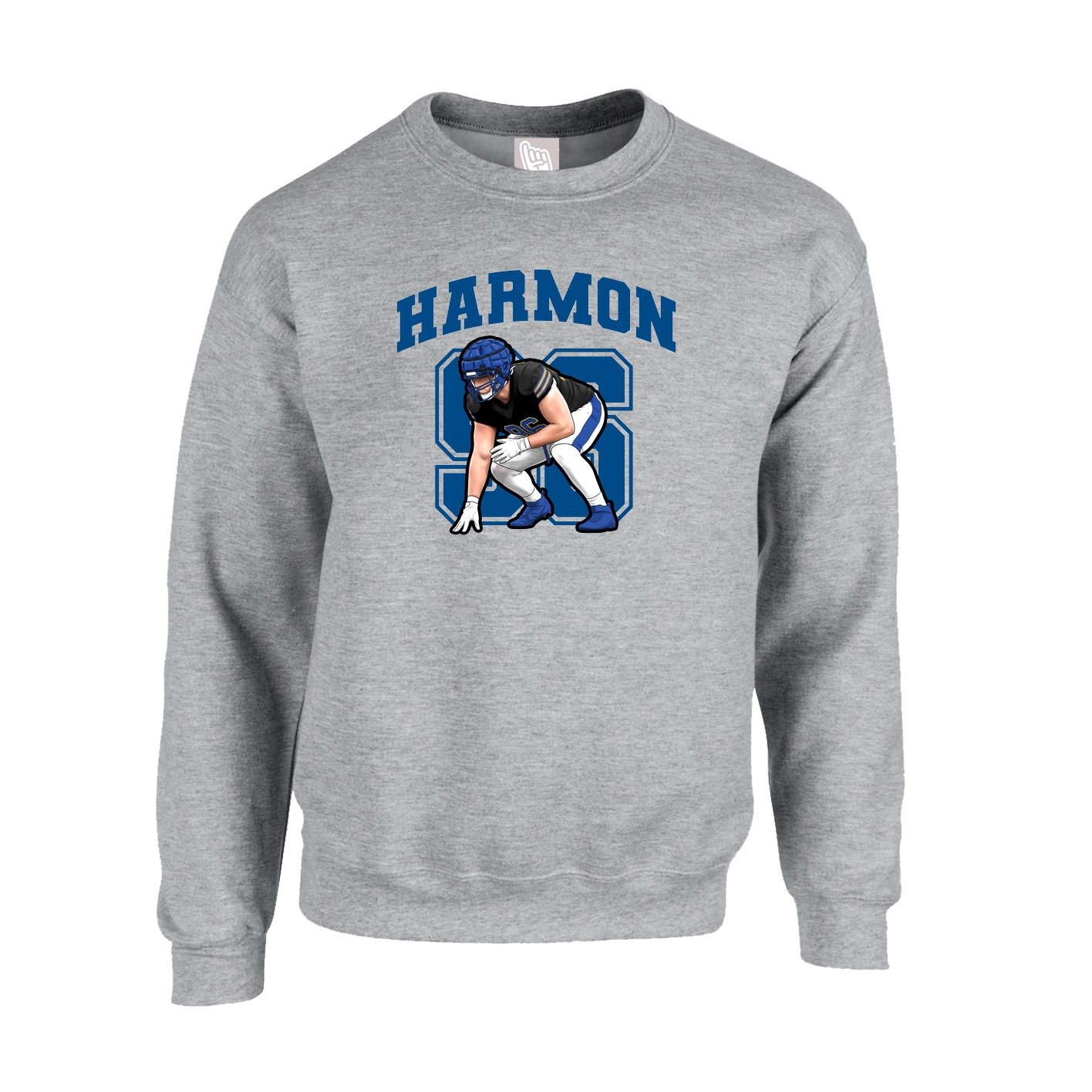 Fleece Crew — Number in Grey