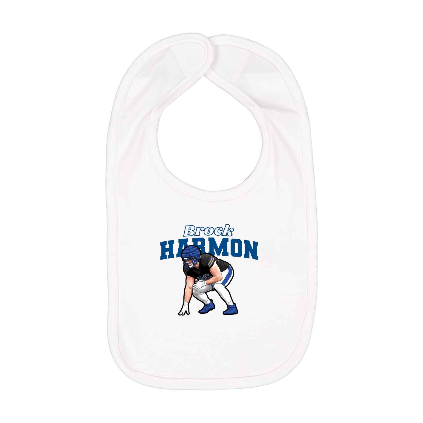 Infant Bib — Name Arch in White