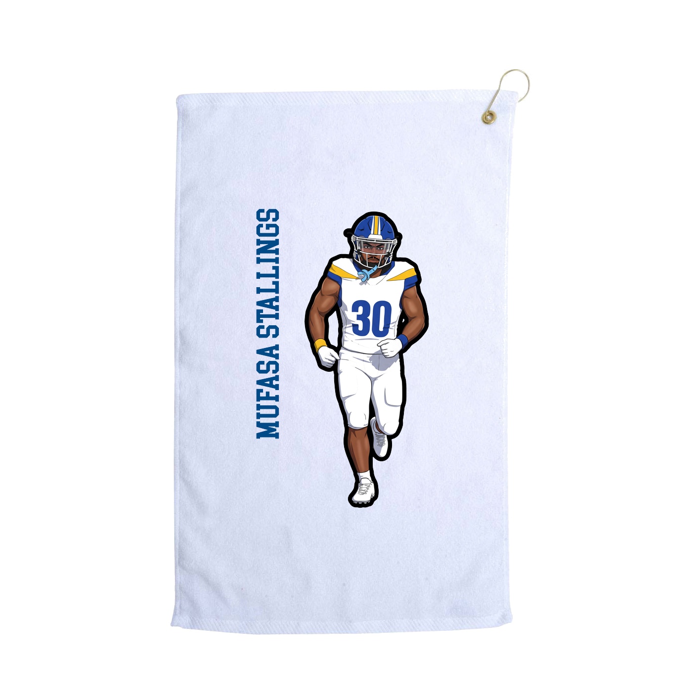 Golf Towel — Name Vertical in White