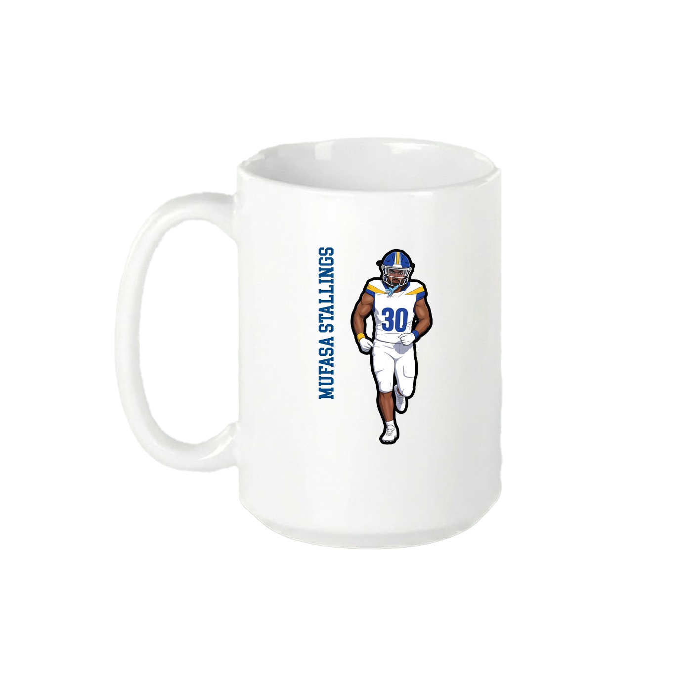 15oz Coffee Mug — Name Vertical in White