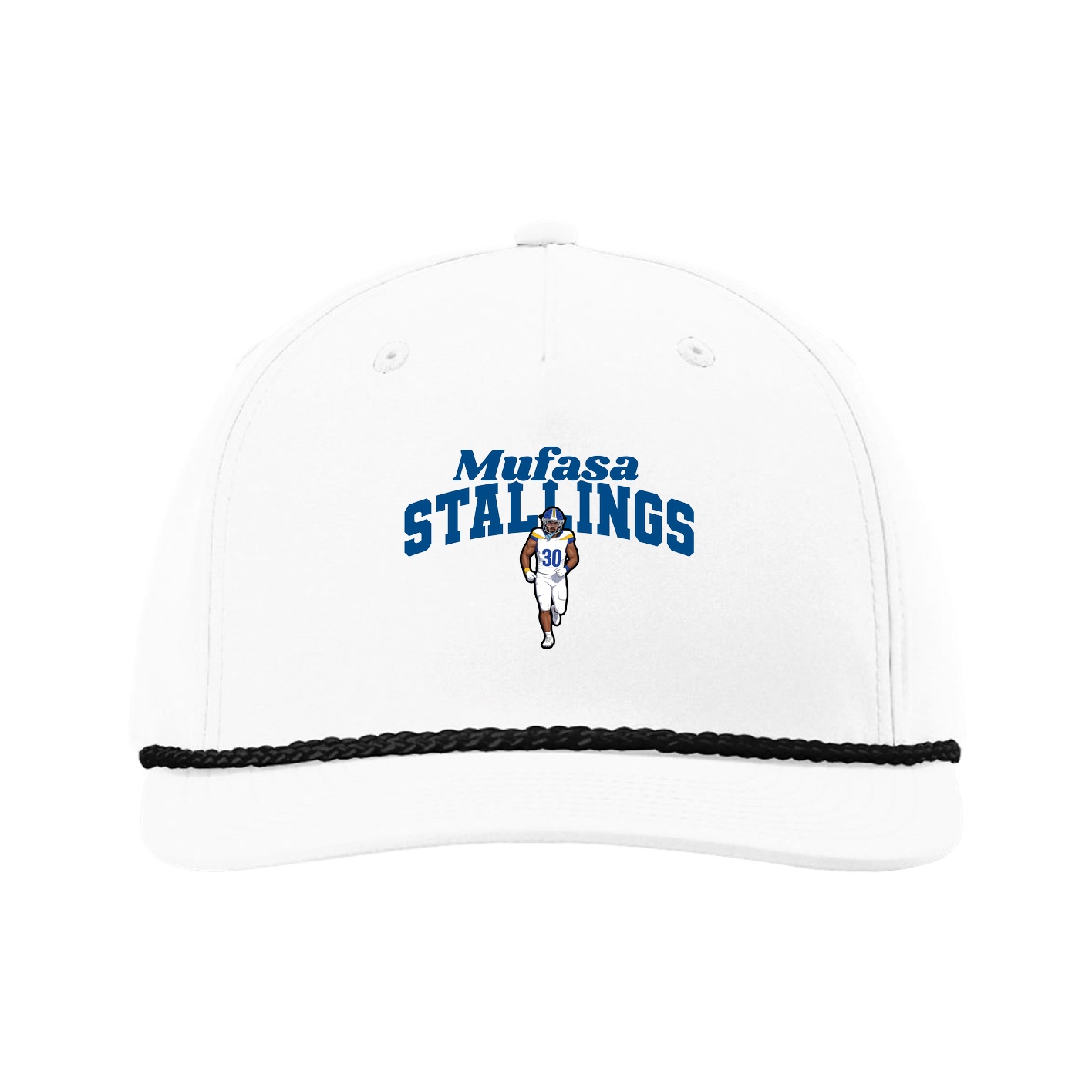 Five-Panel Classic Rope Cap — Signature Arch in White