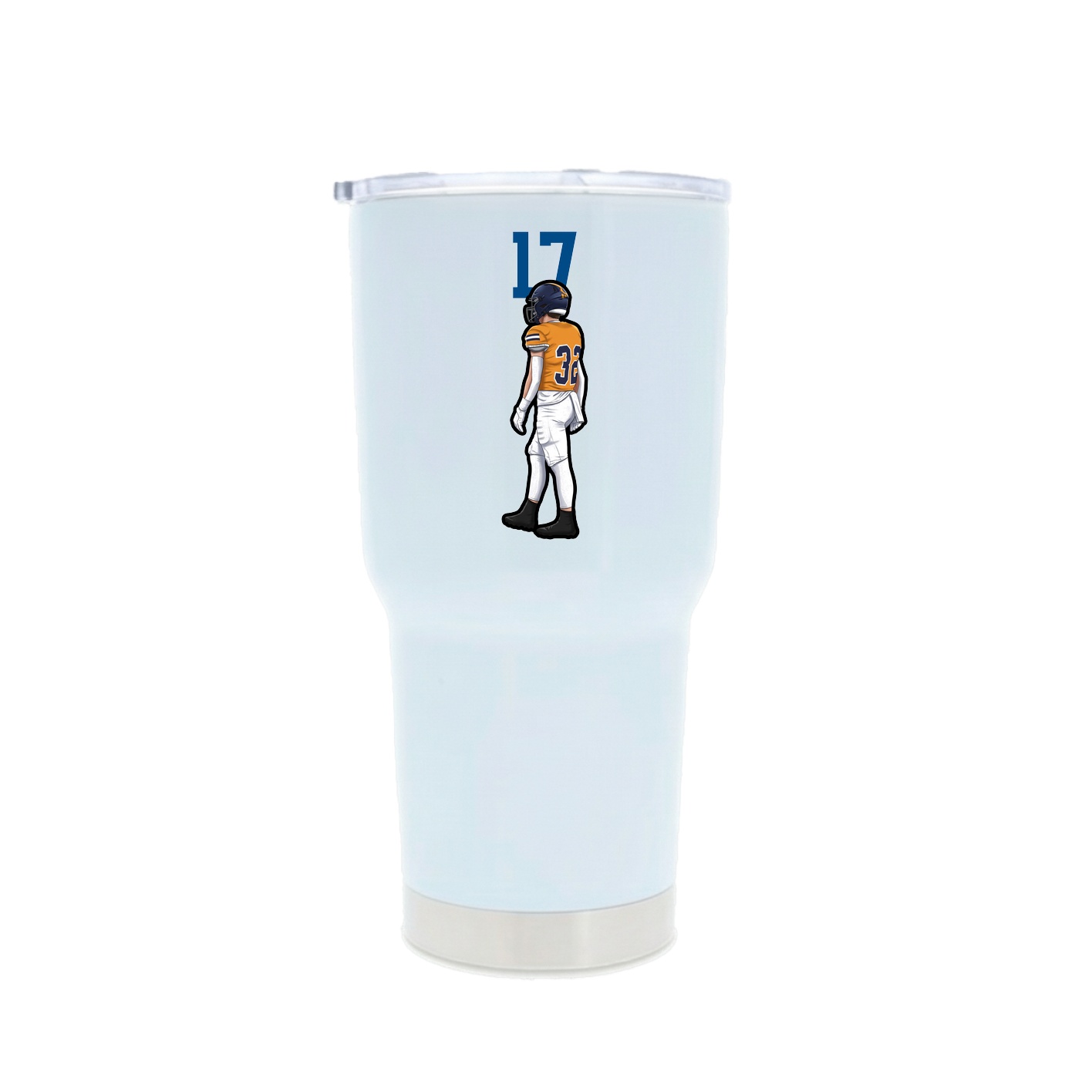 30oz Stainless Steel Tumbler — Number Top in White