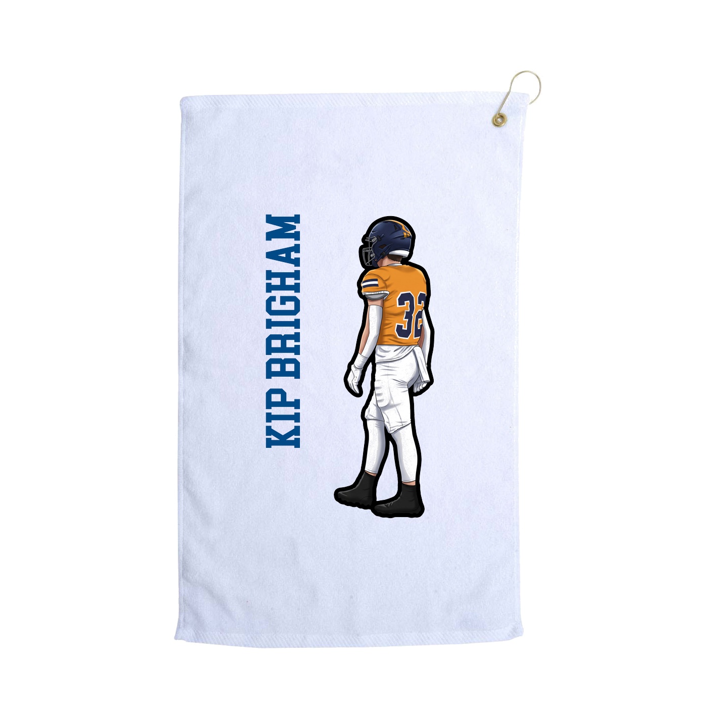 Golf Towel — Name Vertical in White