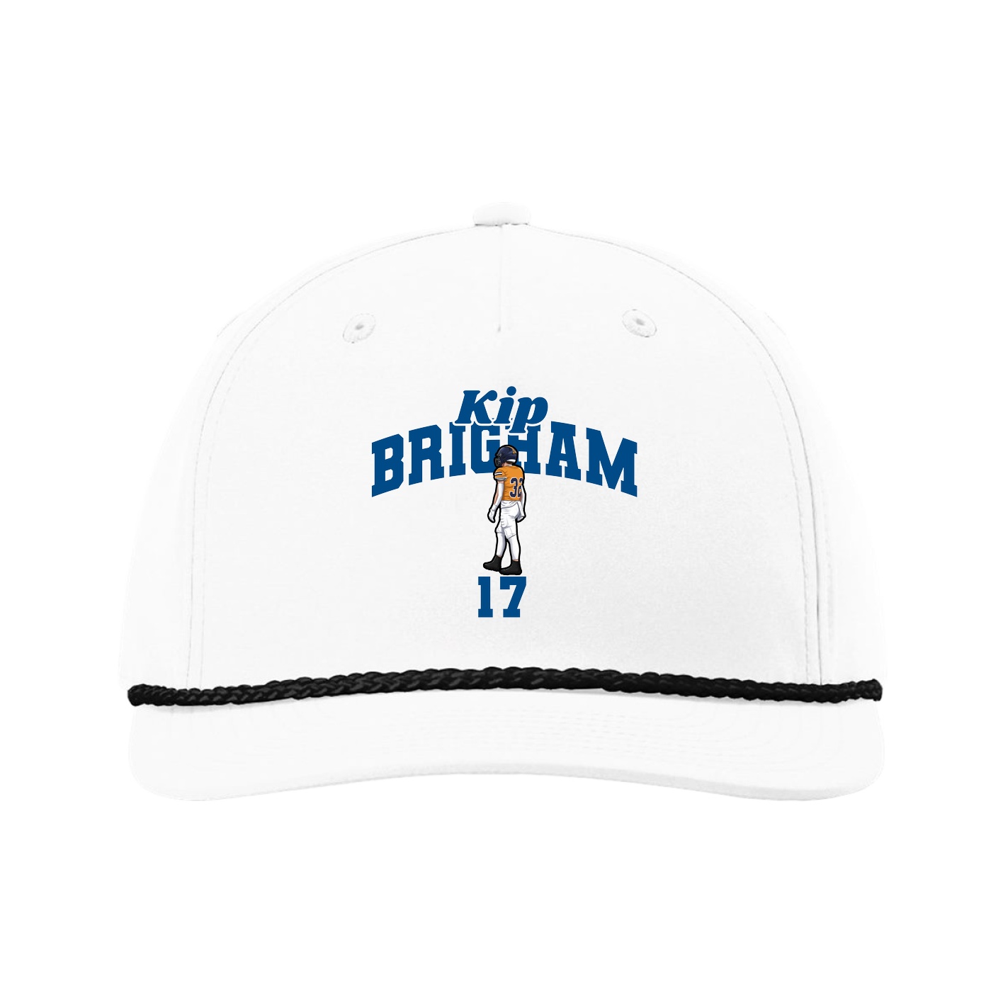 Five-Panel Classic Rope Cap — Signature Arch in White