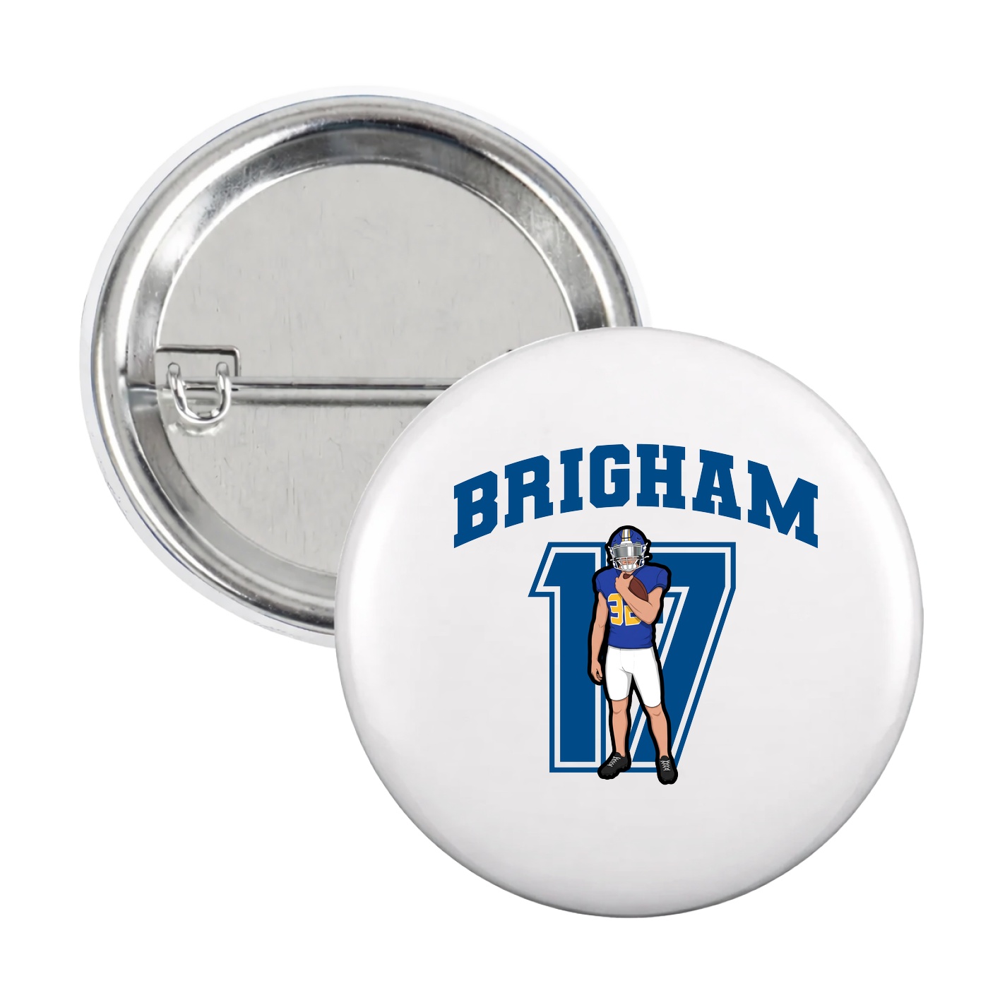 Game Day Button — Number in White