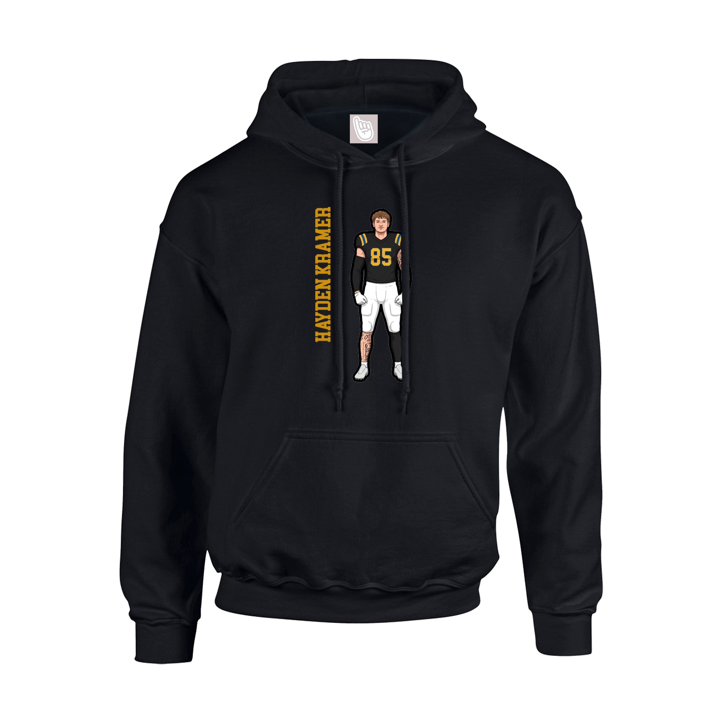 Hoodie — Name Vertical in Black
