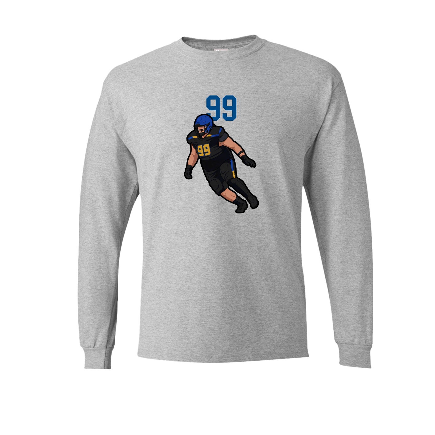 Long Sleeve Tee — Number Top in Grey