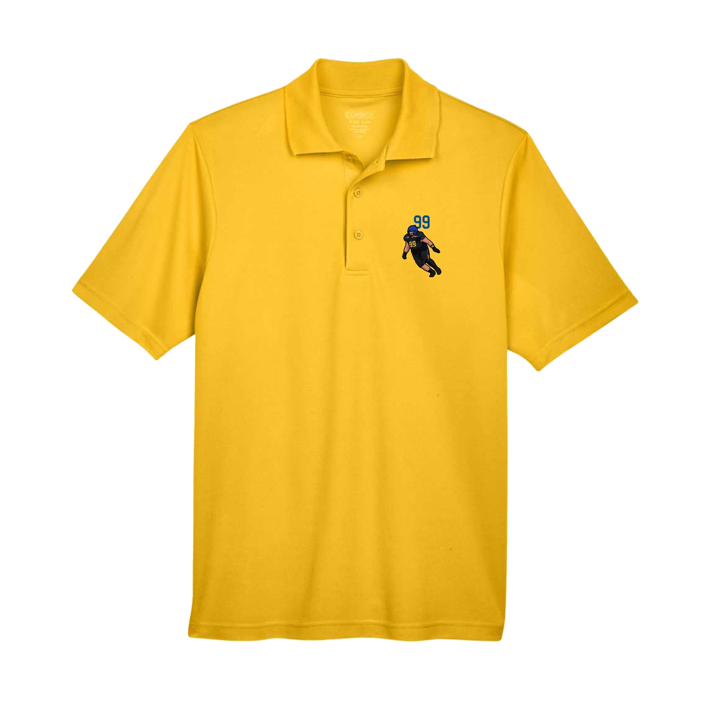 Performance Polo — Number Top in Gold