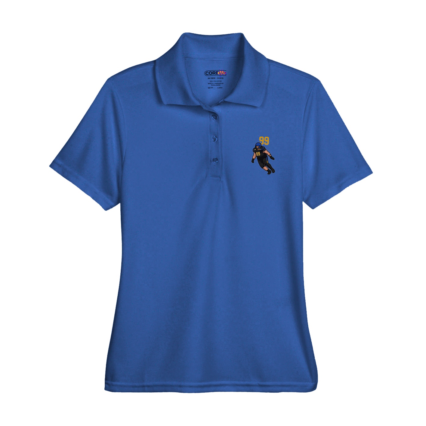 Womens Performance Polo — Number Top in Royal