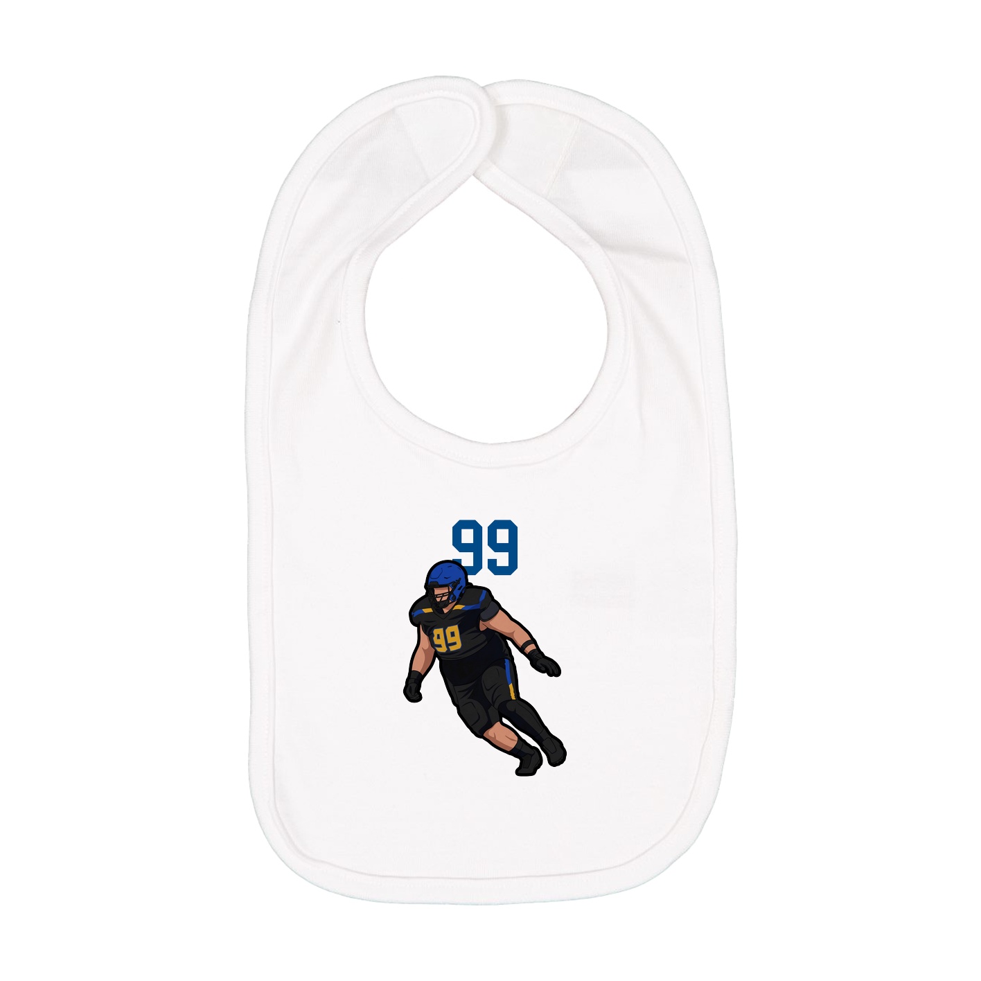 Infant Bib — Number Top in White