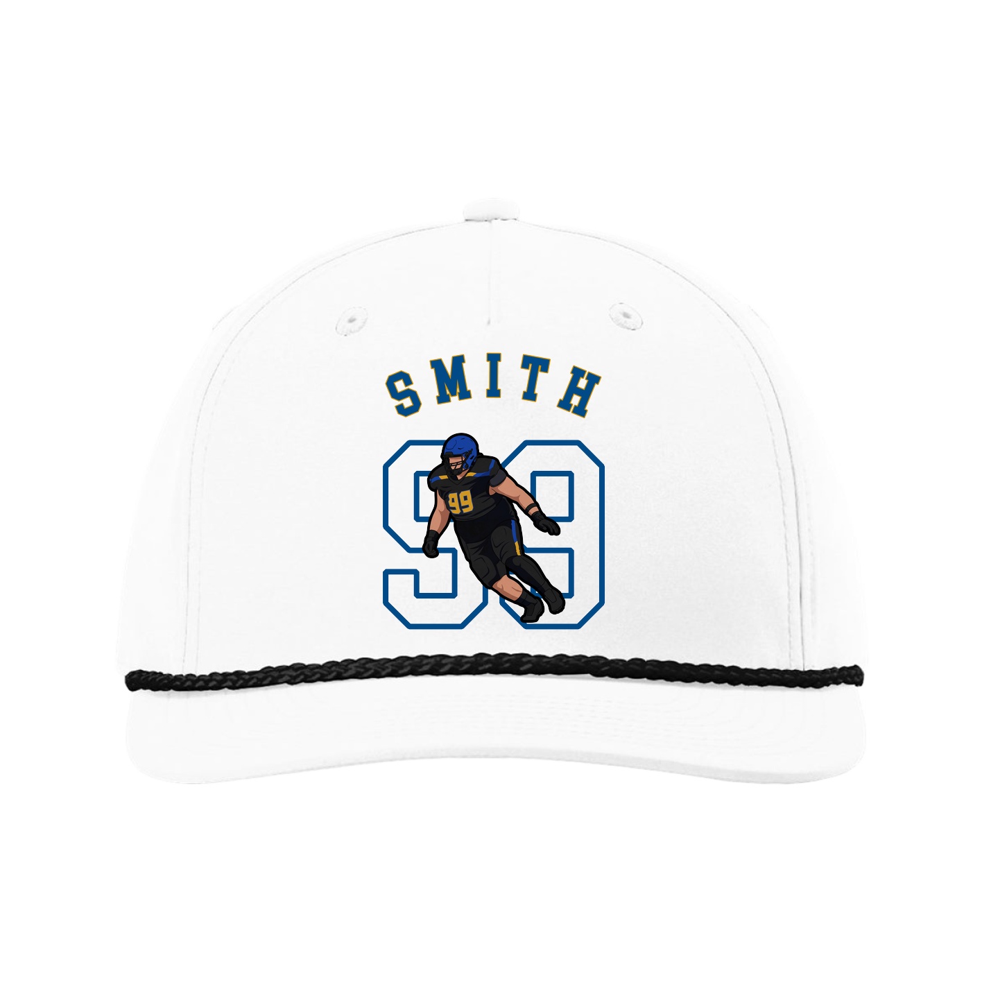 Five-Panel Classic Rope Cap — Shirsey Arch in White