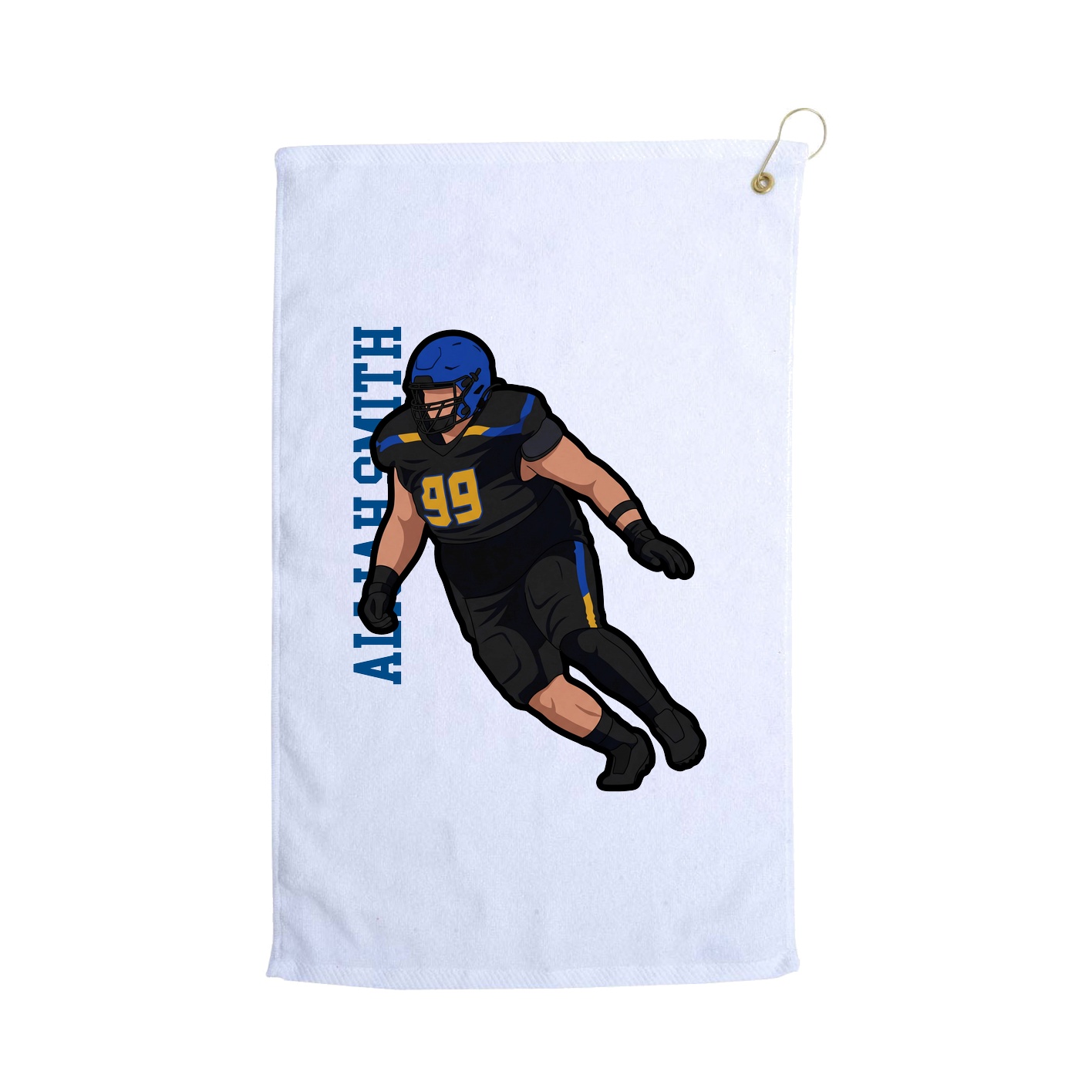 Golf Towel — Name Vertical in White