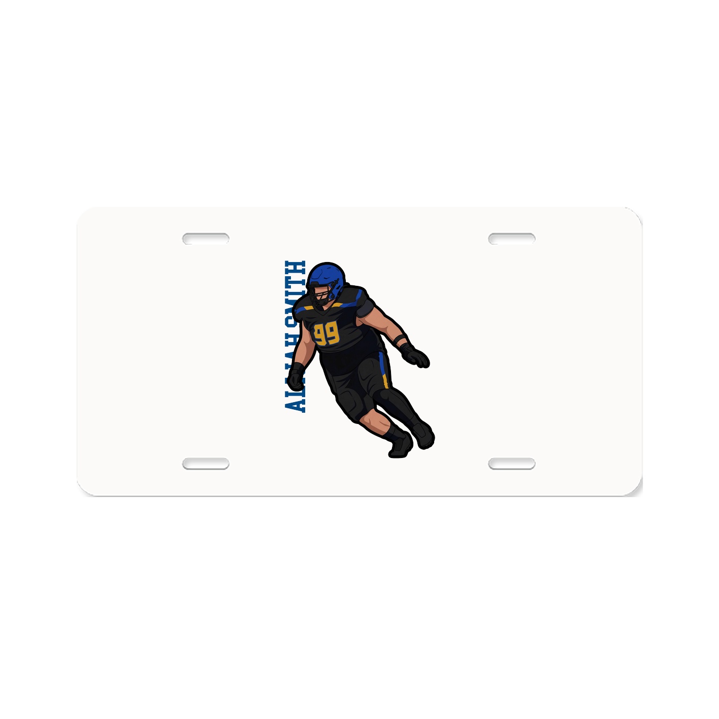 License Plate — Name Vertical in Classic