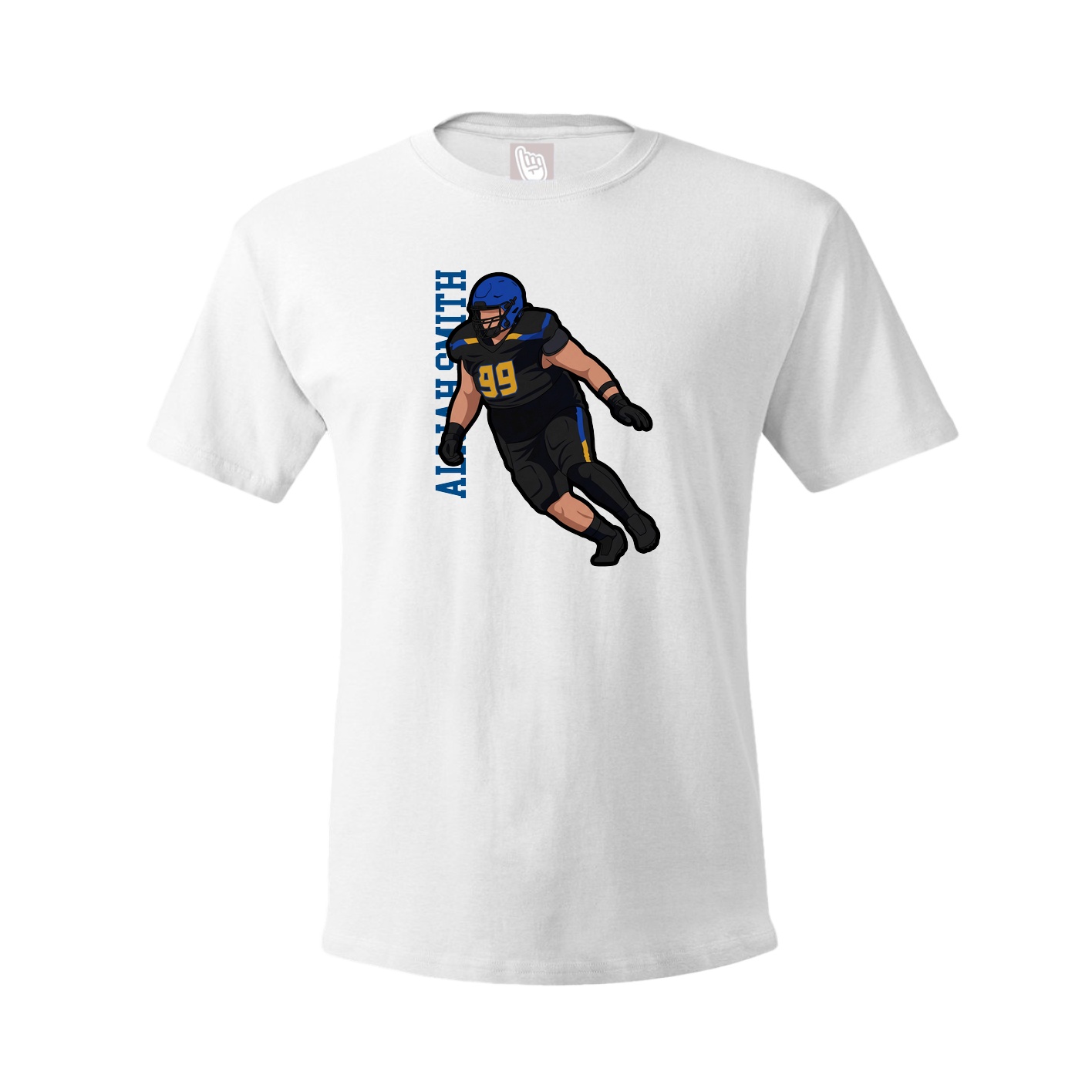 Tee — Name Vertical in White