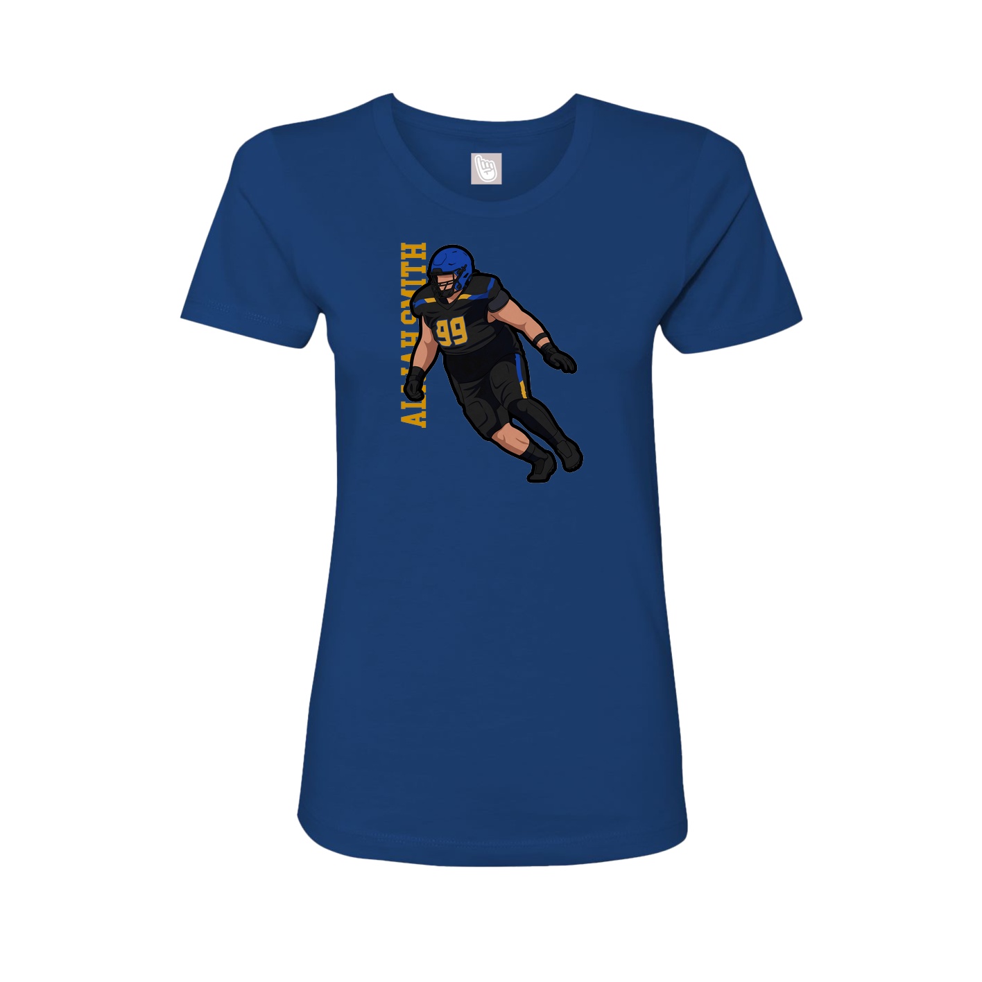 Womens Tee — Name Vertical in Royal