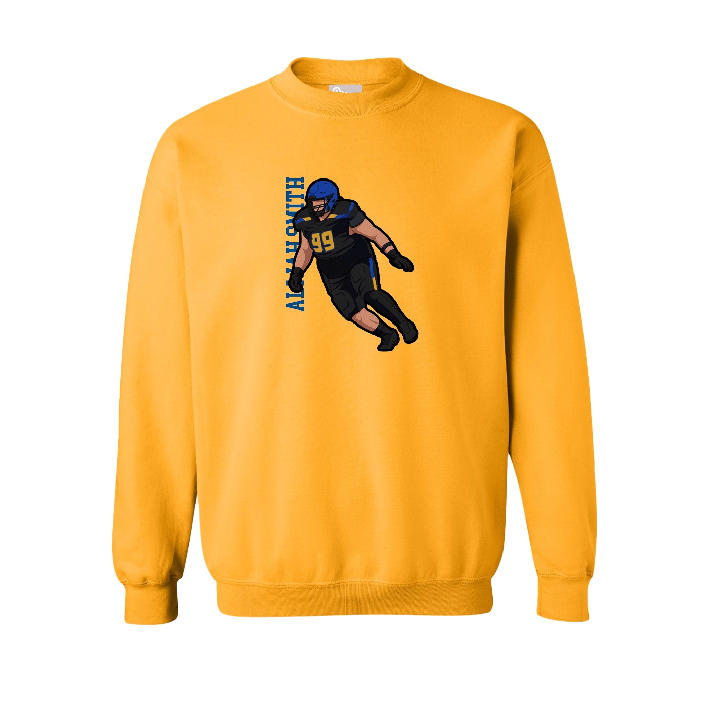 Fleece Crew — Name Vertical in Gold