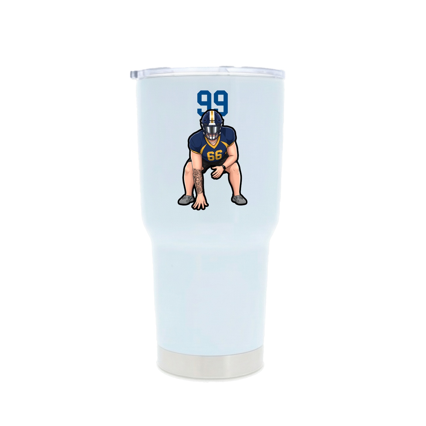 30oz Stainless Steel Tumbler — Number Top in White