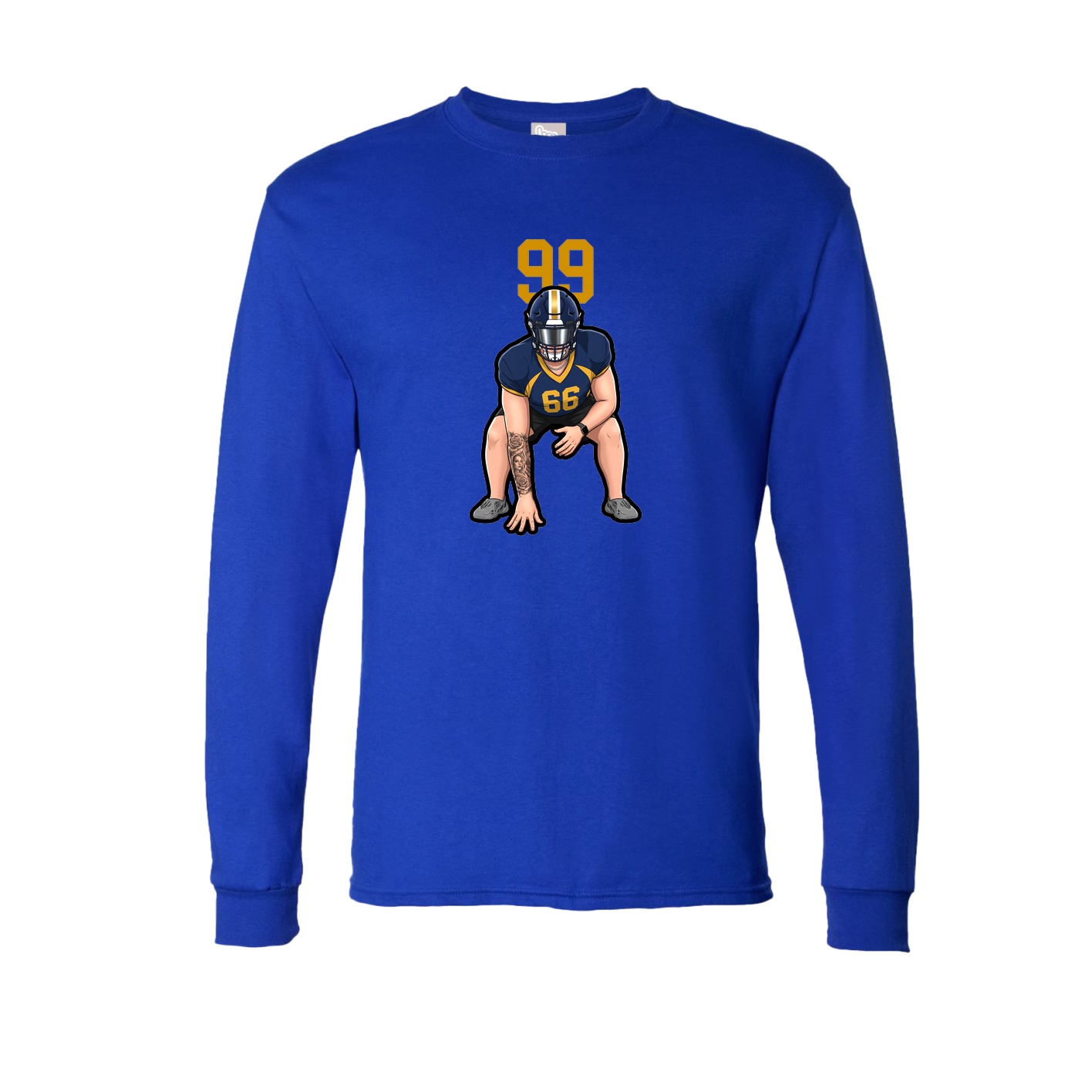 Long Sleeve Tee — Number Top in Royal