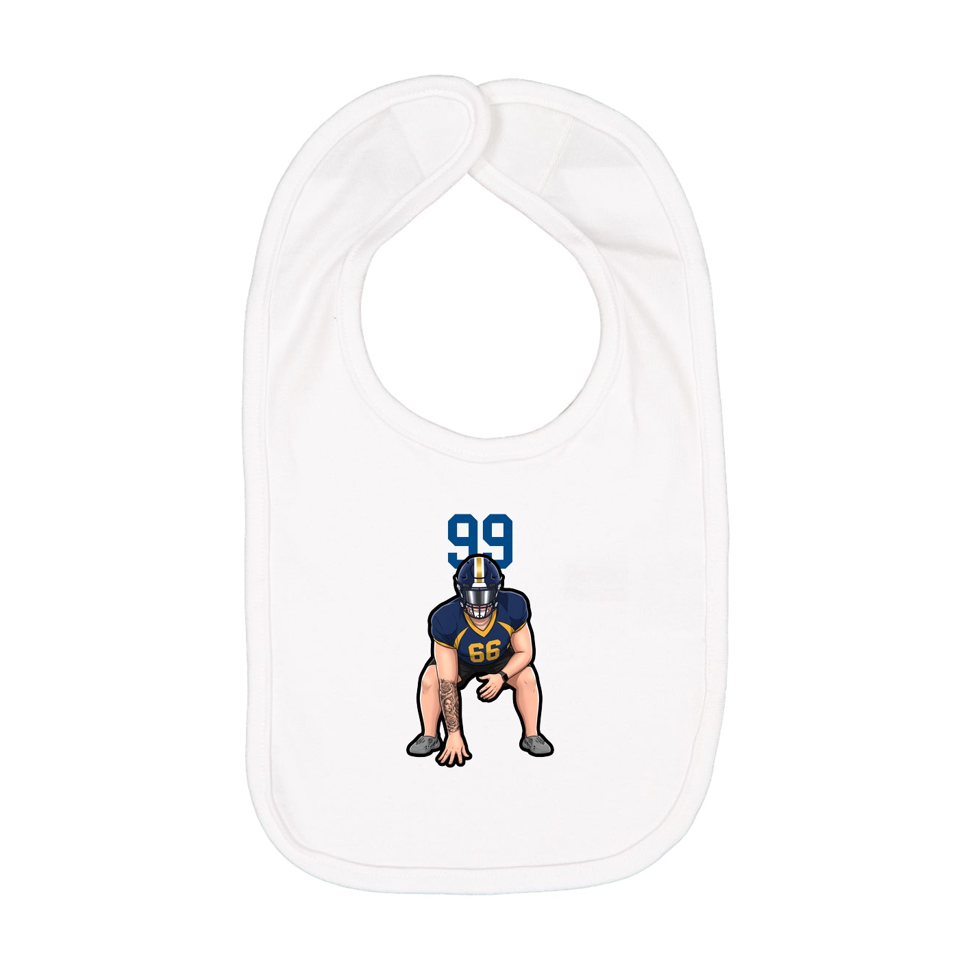Infant Bib — Number Top in White