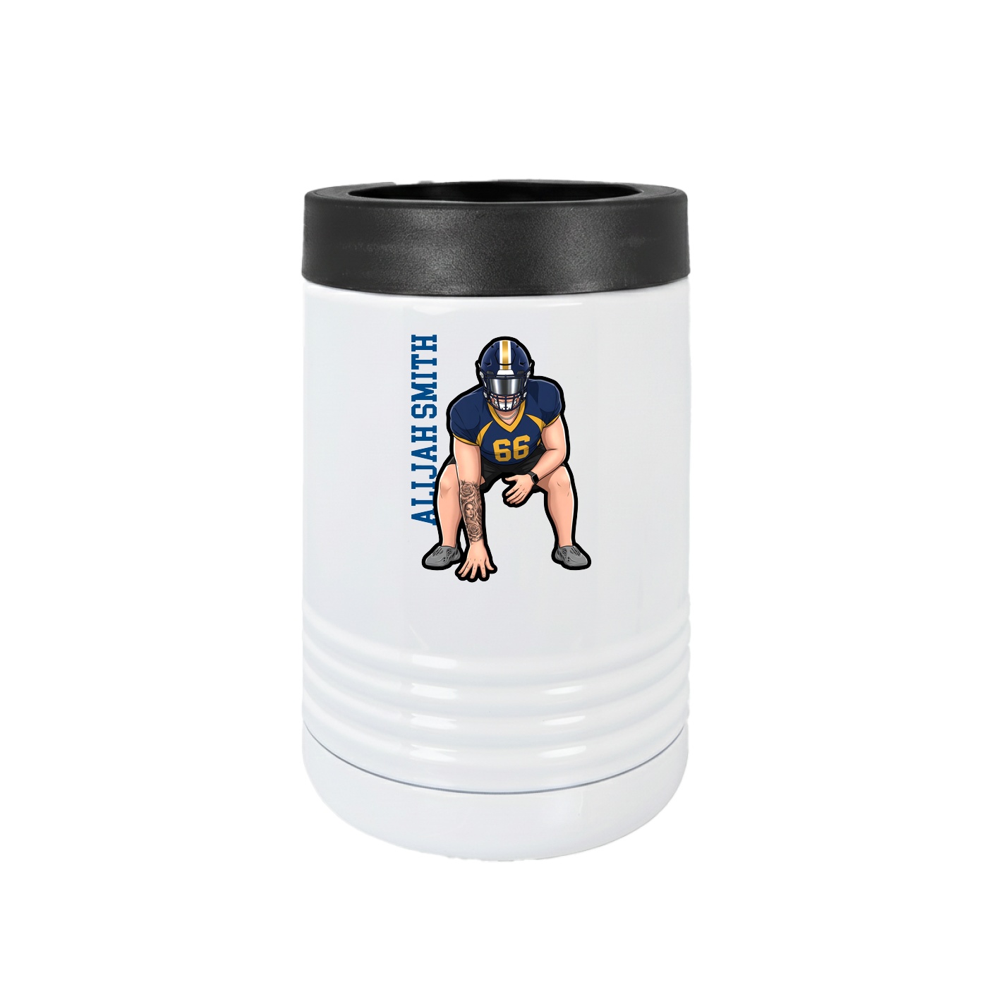 Beverage Holder — Name Vertical in White
