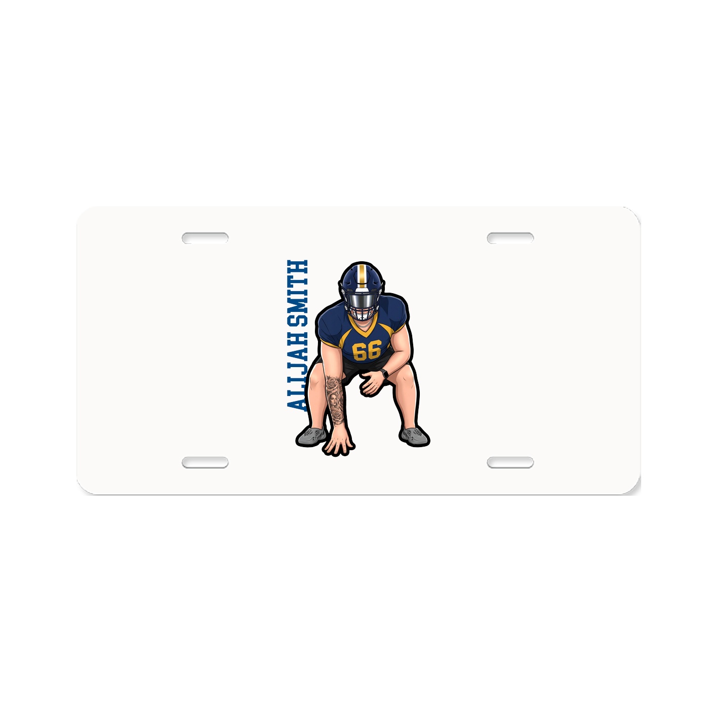 License Plate — Name Vertical in Classic