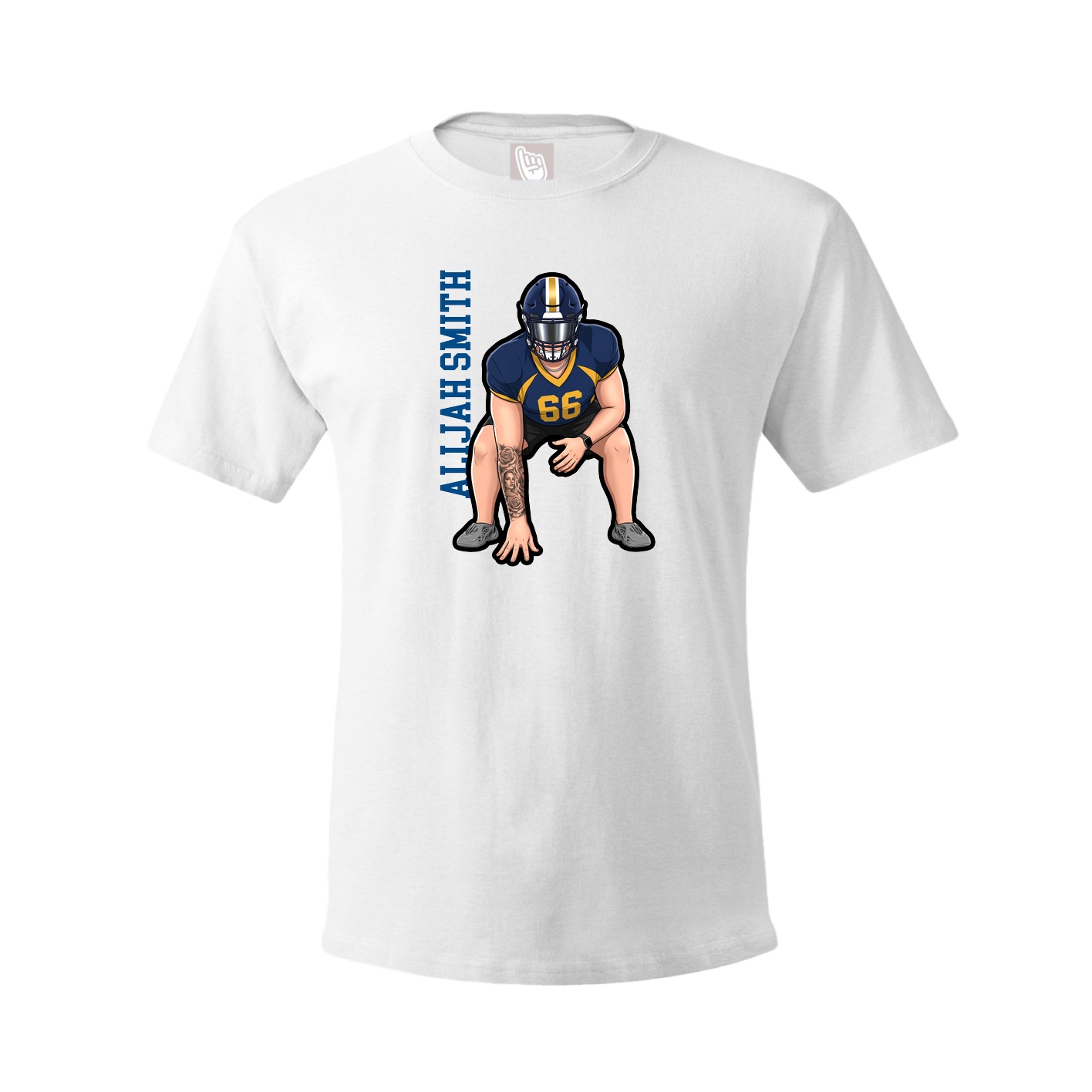 Tee — Name Vertical in White