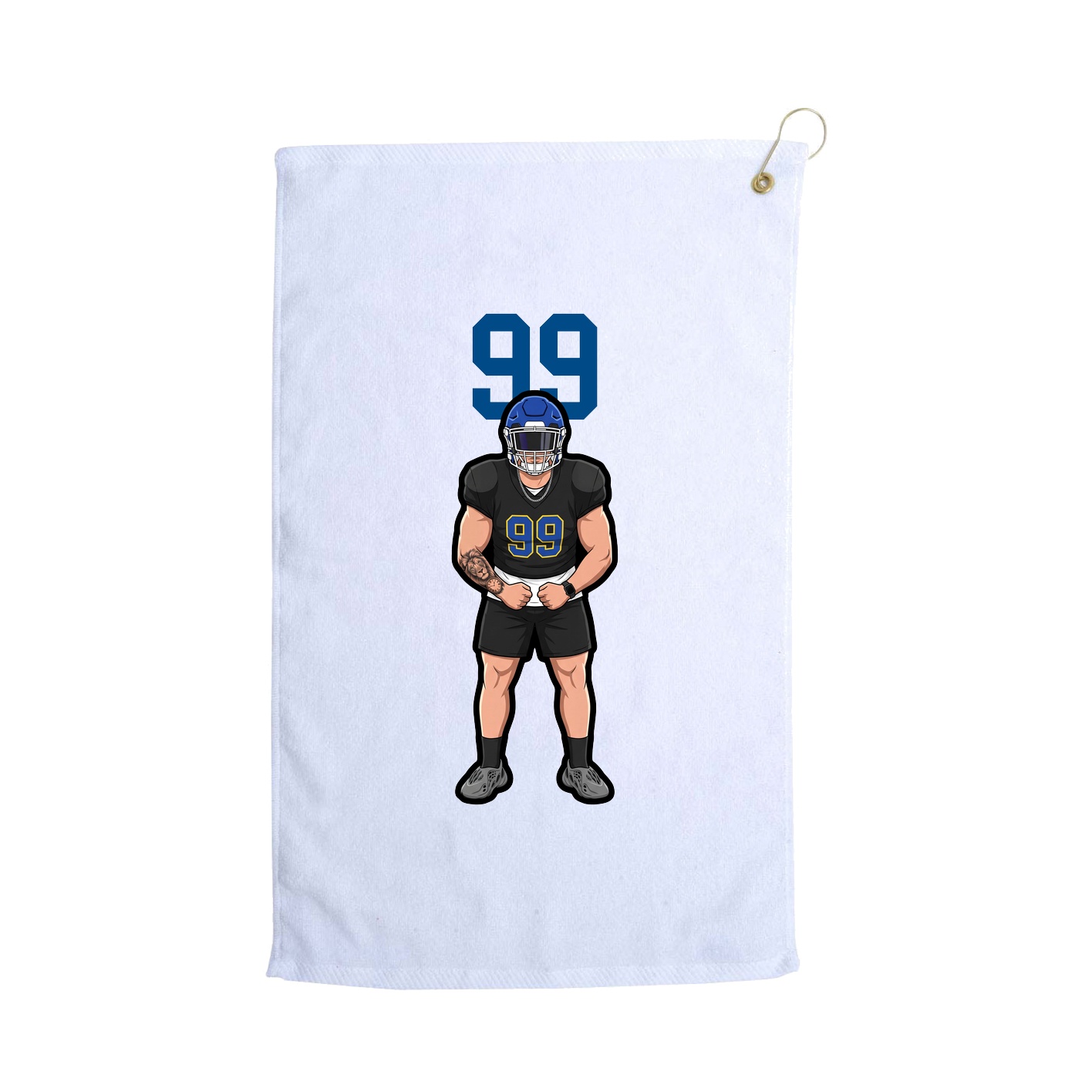 Golf Towel — Number Top in White