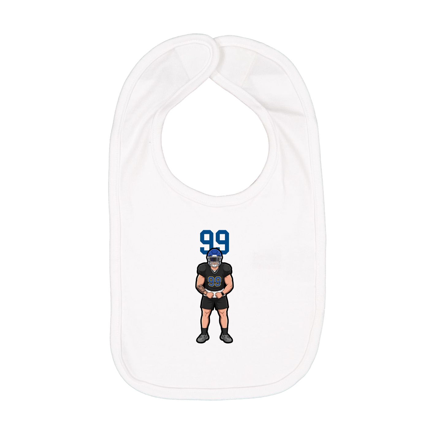 Infant Bib — Number Top in White
