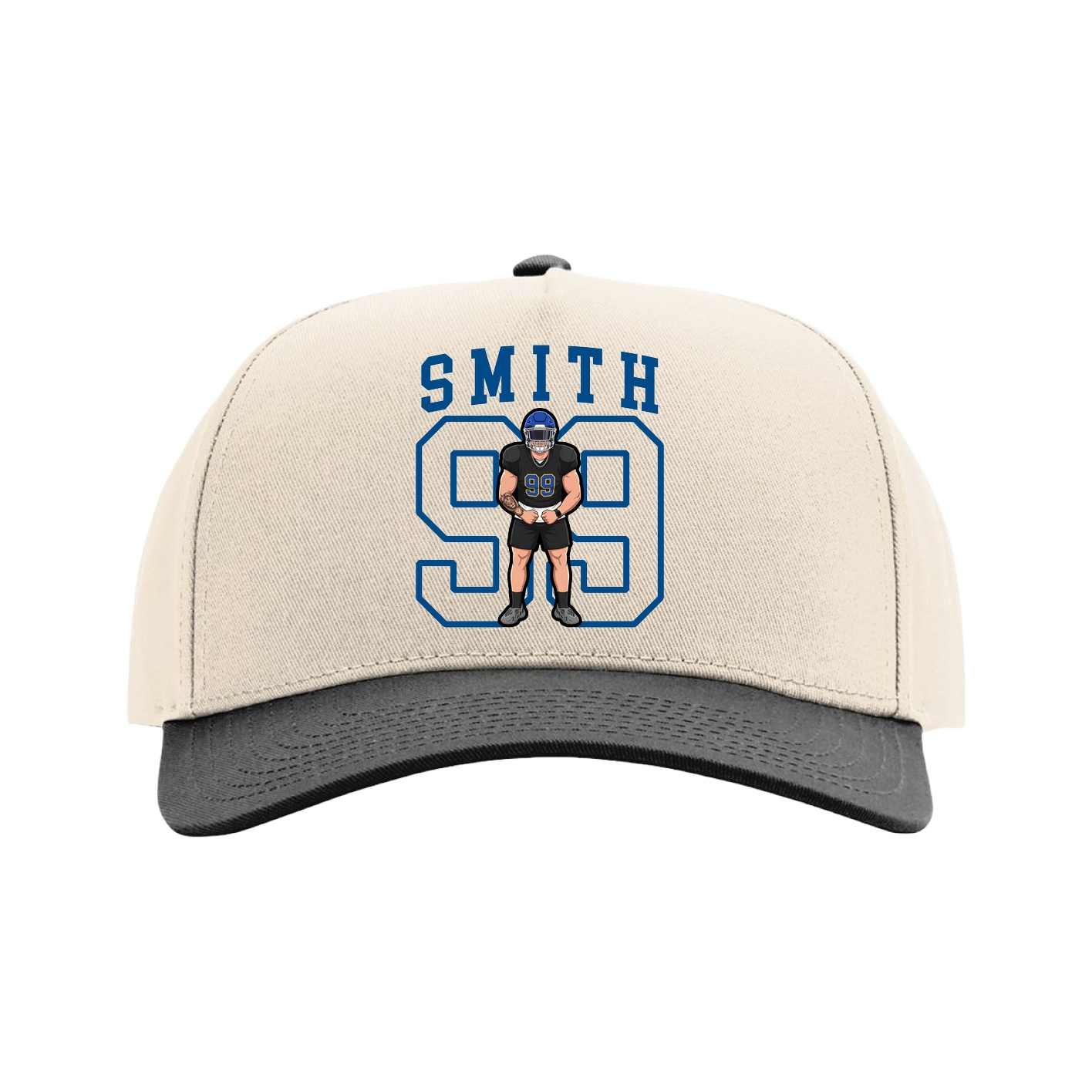 Full Fabric Five-Panel Champ Cap — Shirsey in Cream/Black