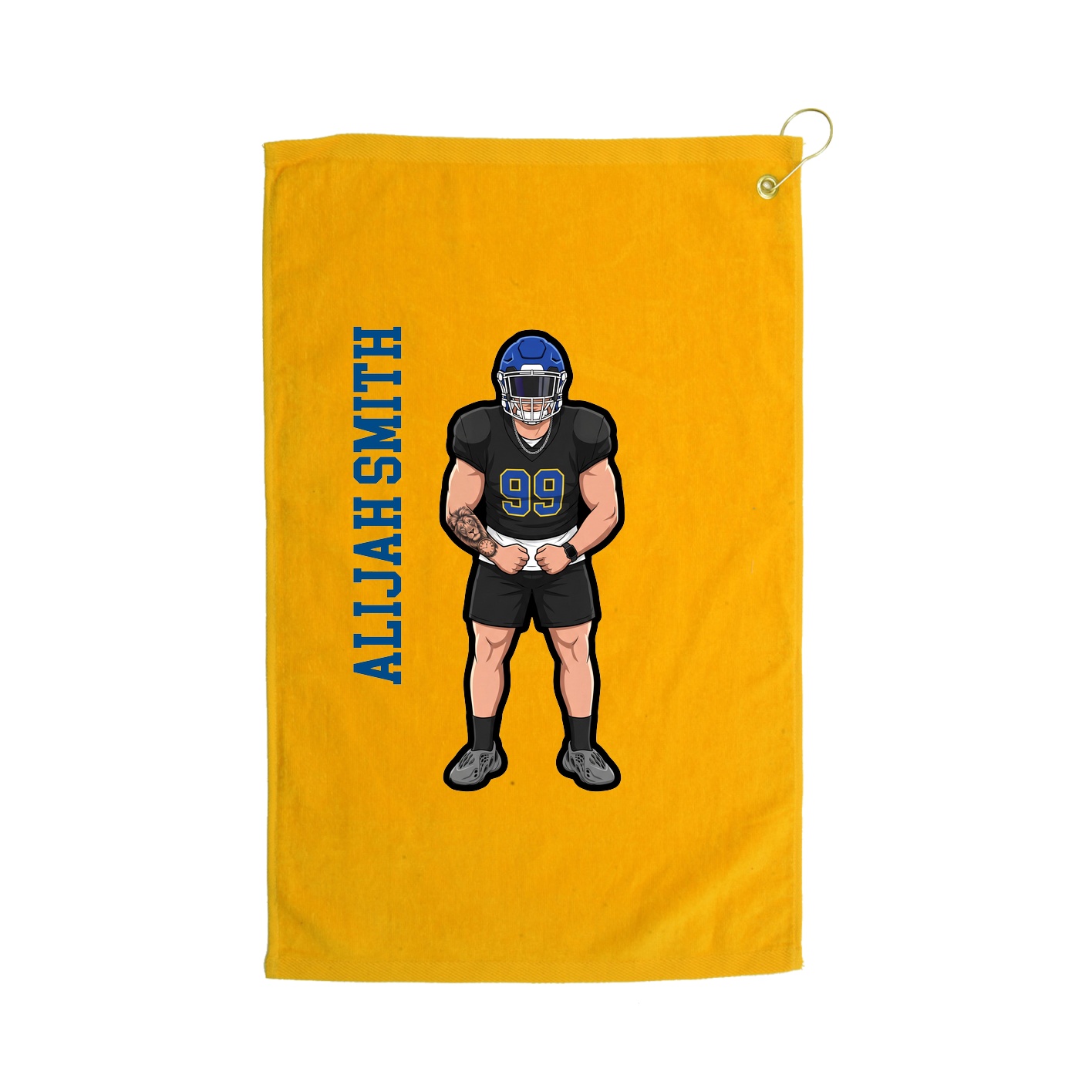 Golf Towel — Name Vertical in Gold