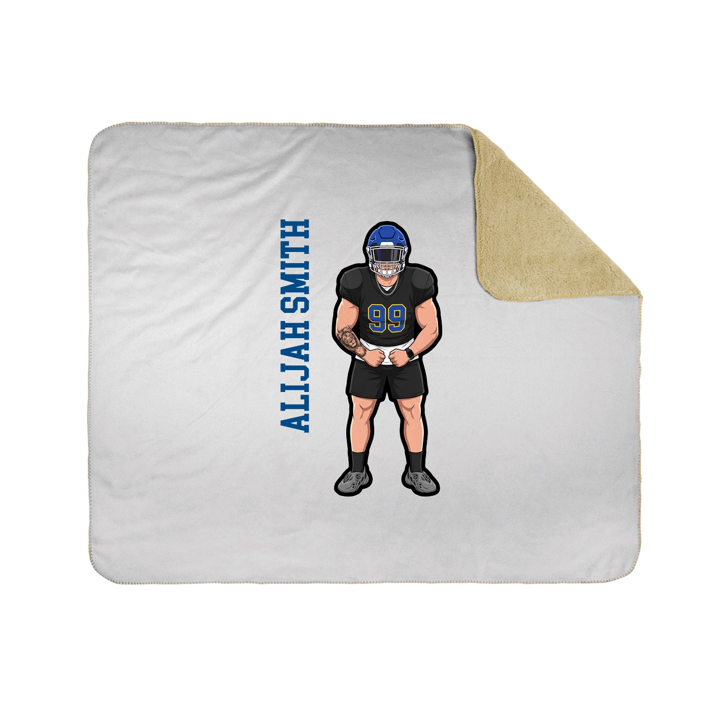 Throw Blanket — Name Vertical in White