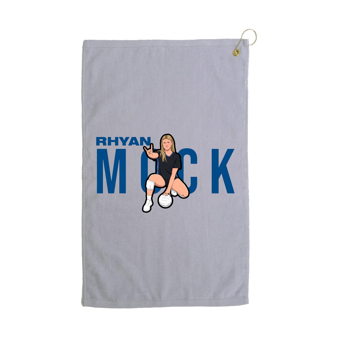 Golf Towel — Player Name in Grey