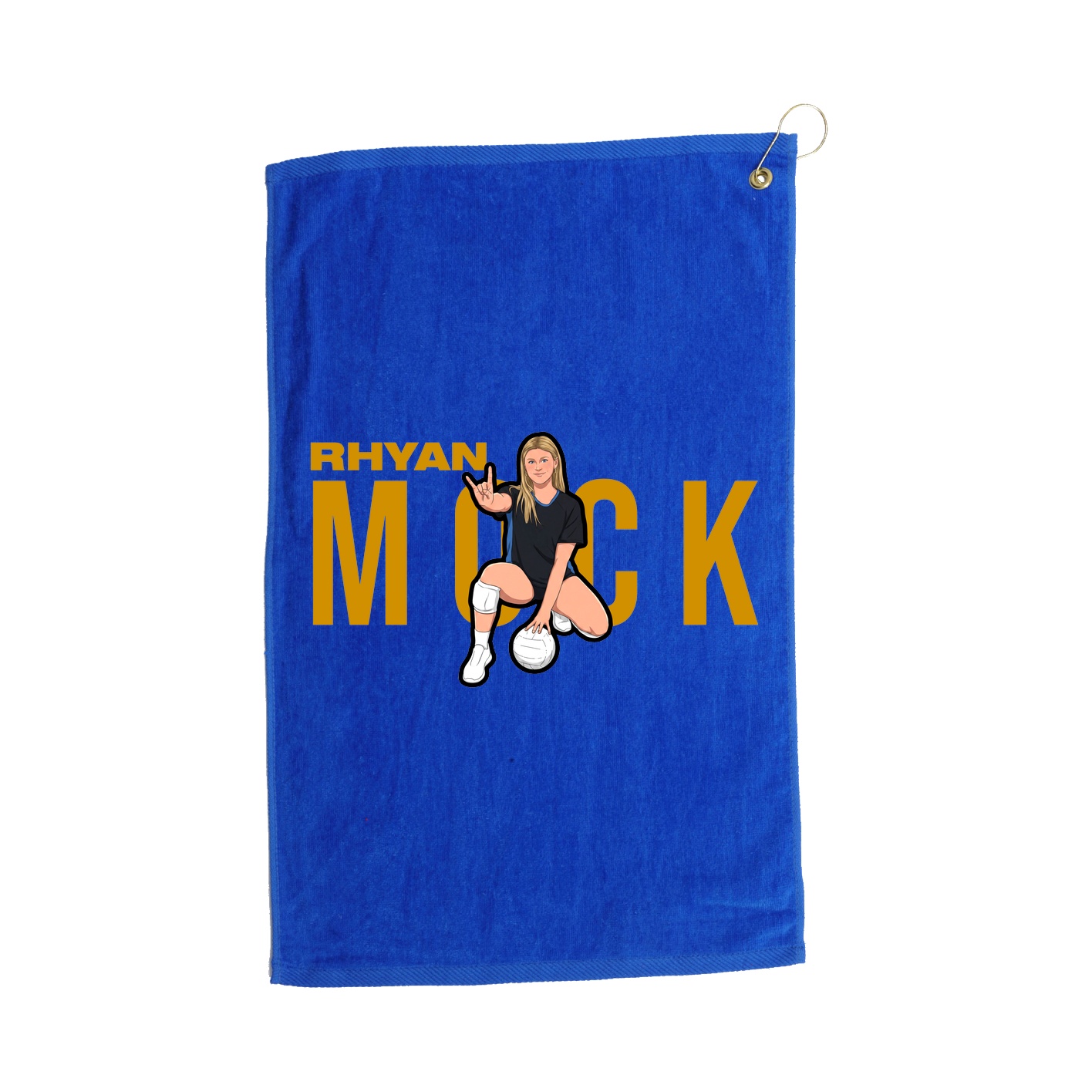 Golf Towel — Player Name in Royal