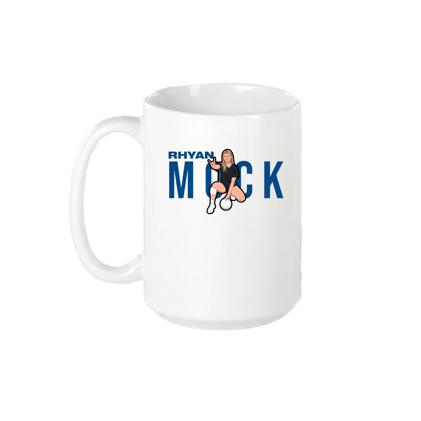15oz Coffee Mug — Player Name in White