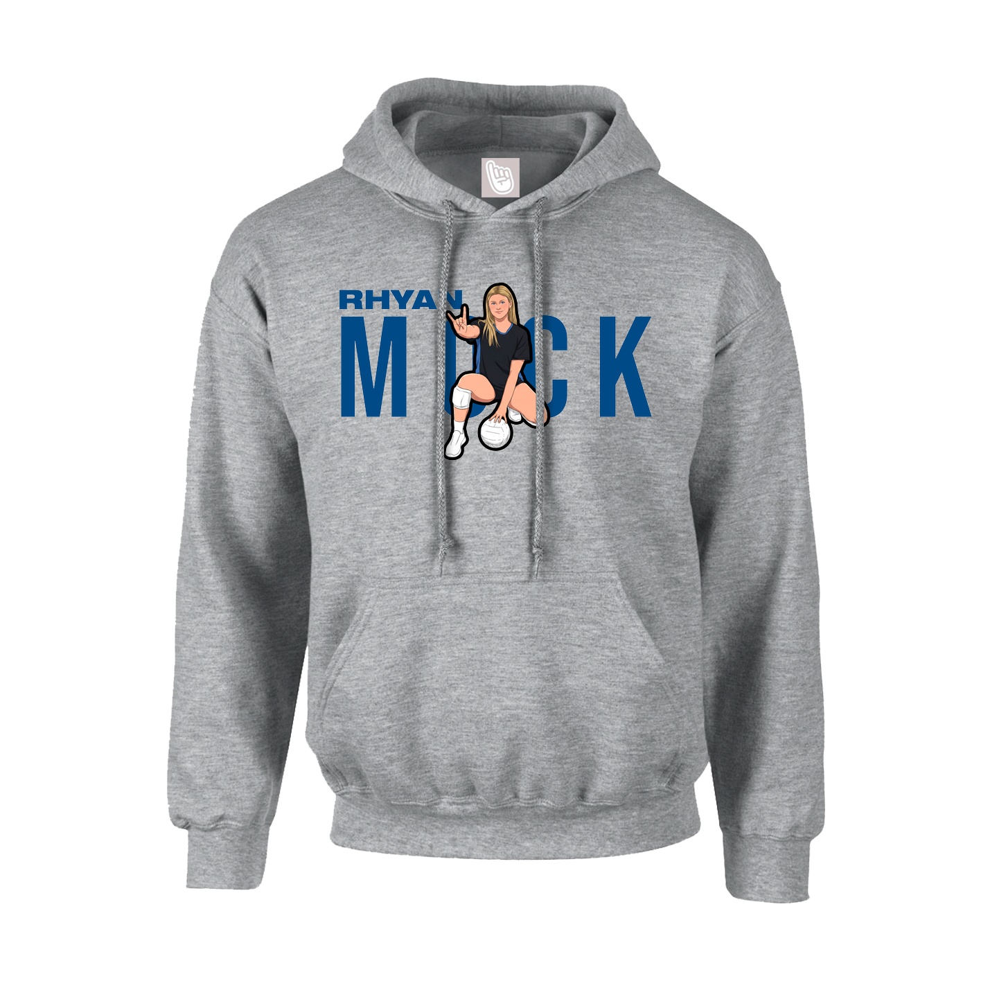 Hoodie — Player Name in Grey
