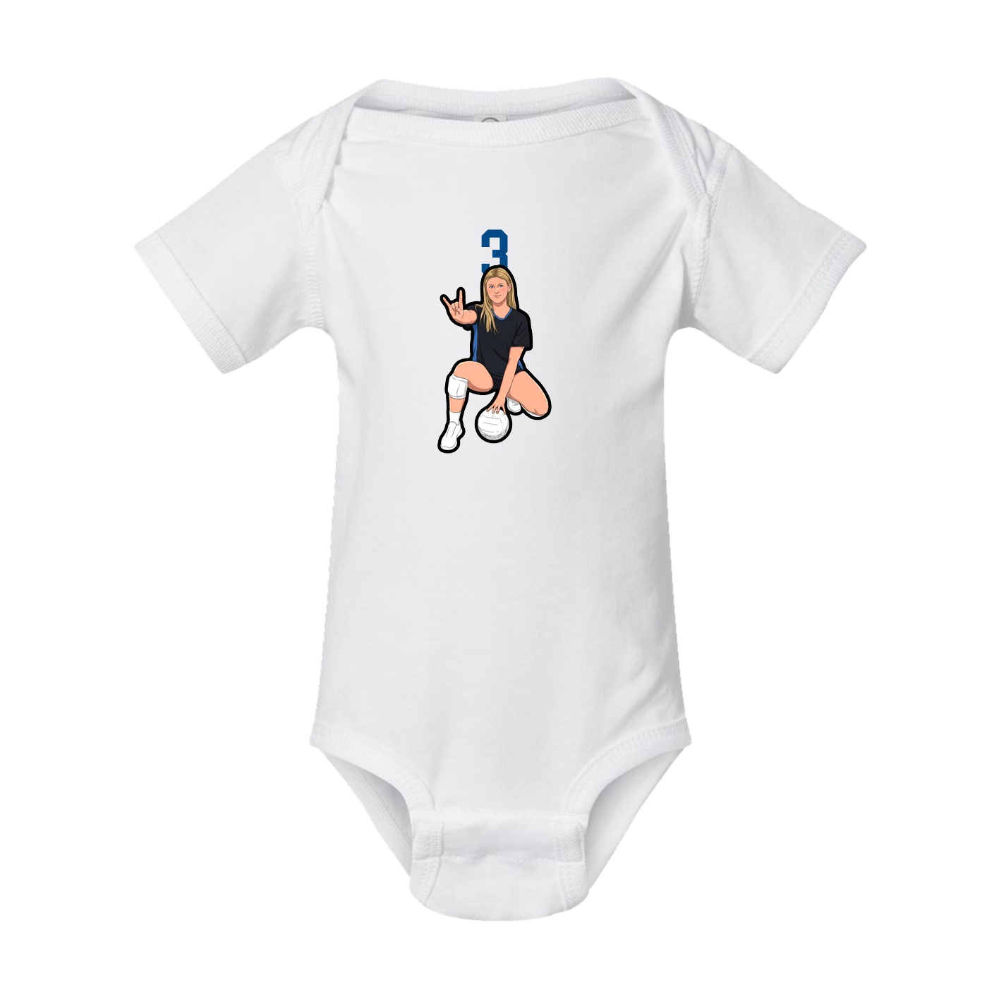 Baby Onesie — Number Top in White