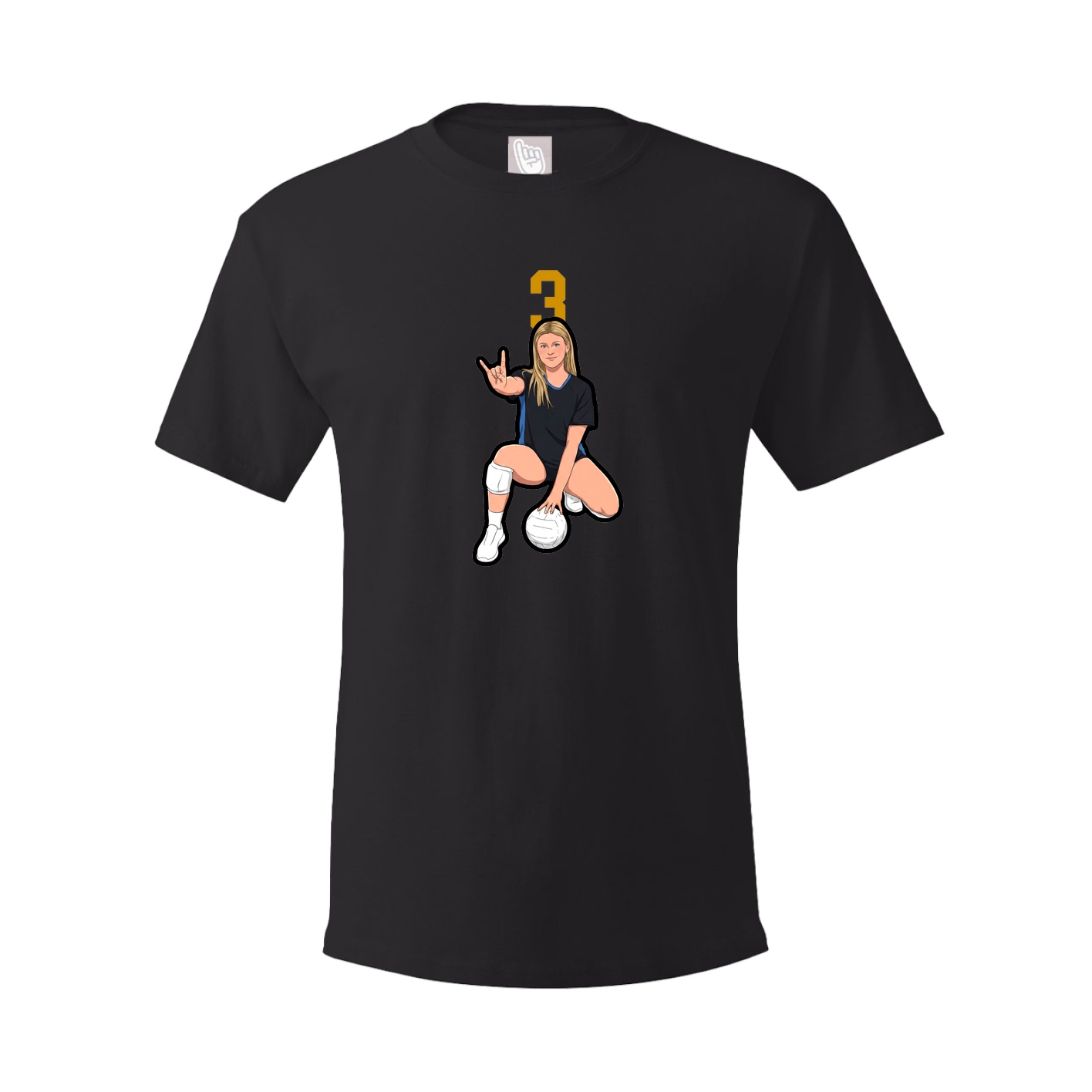 Youth Tee — Number Top in Black