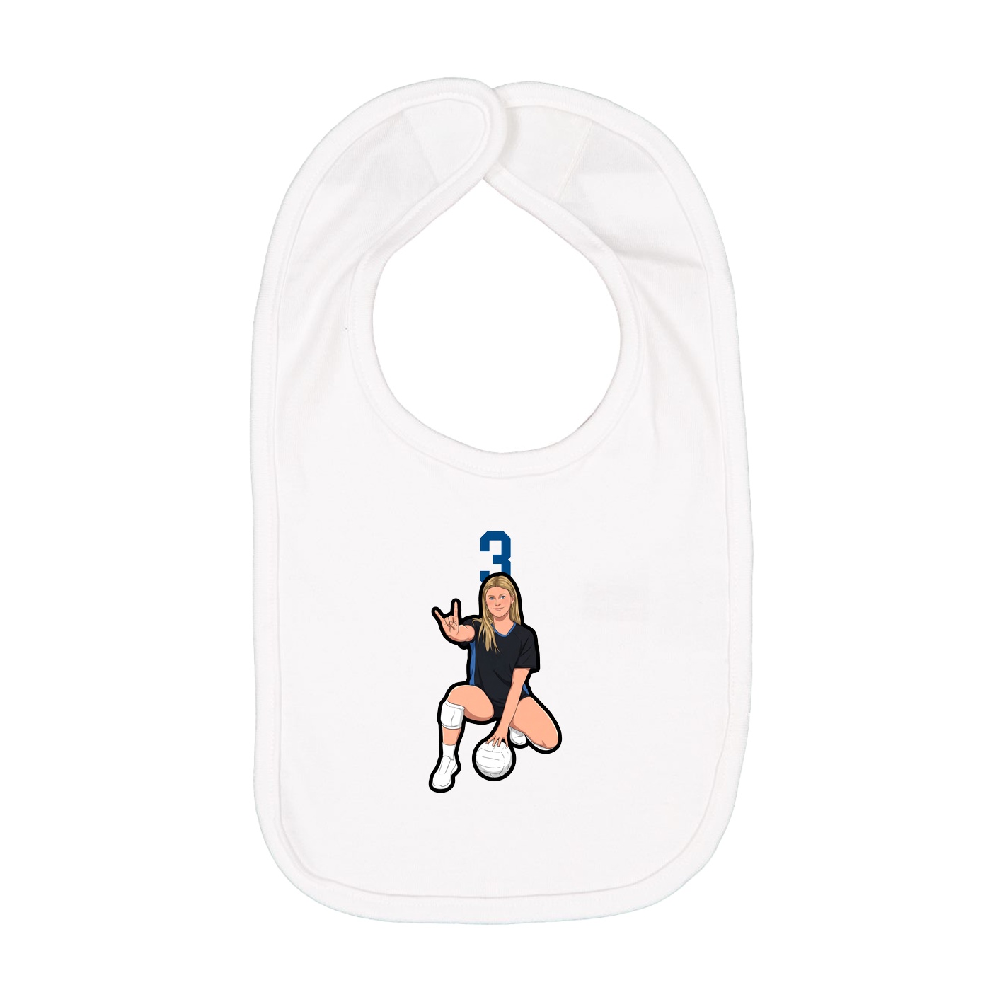 Infant Bib — Number Top in White