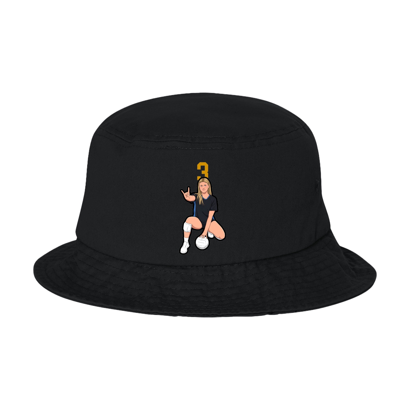 Bucket Cap — Number Top in Black
